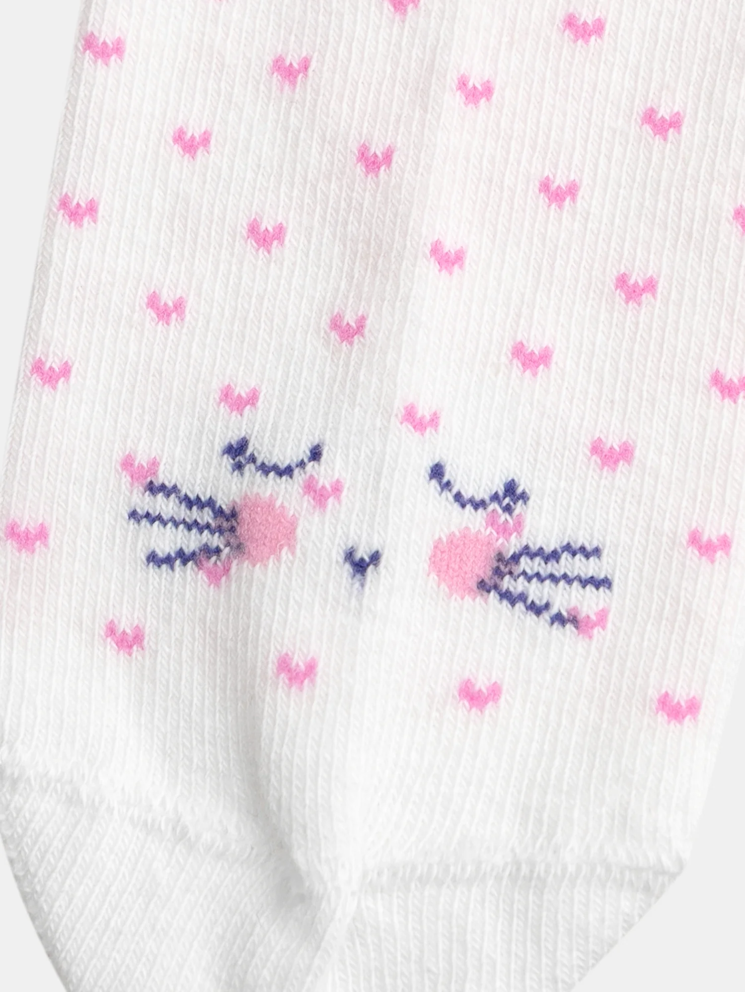 Chaussettes écrues motif chat pour bébé fille - Image 2