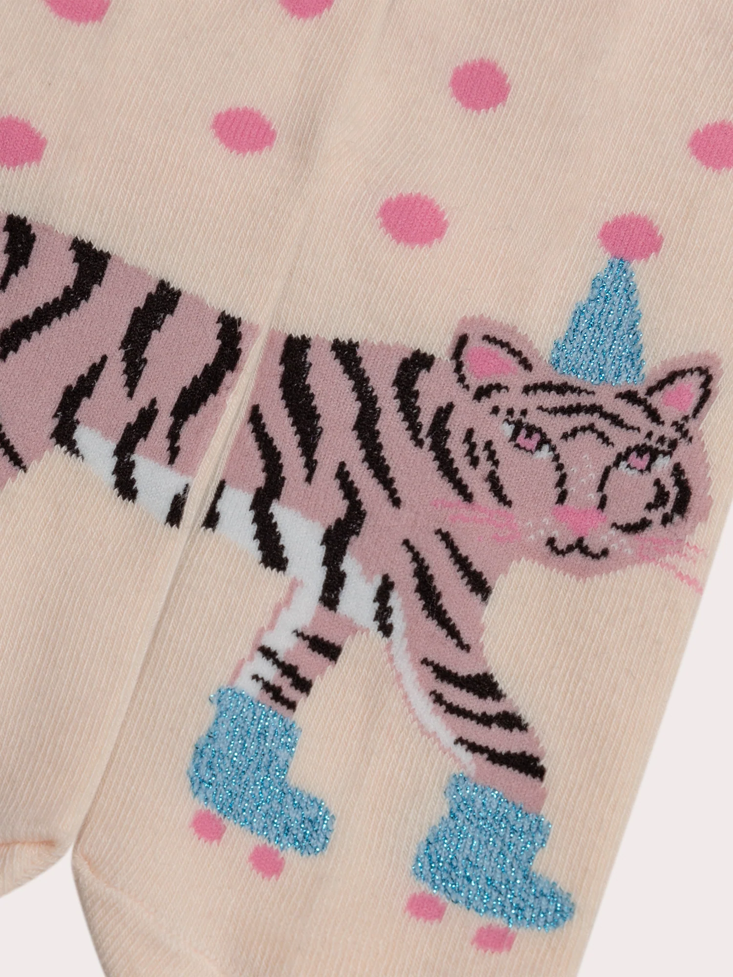 Chaussettes écrues à motif tigre pour fille - Image 3