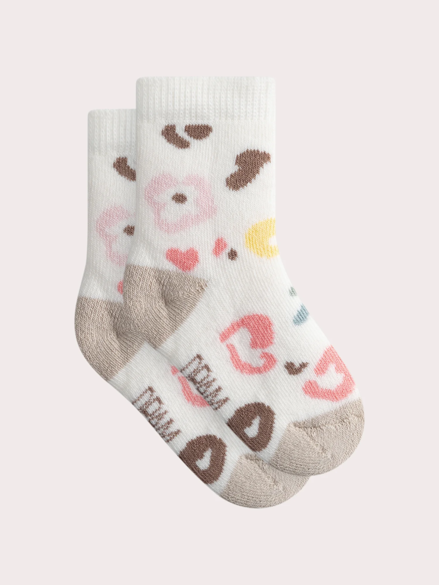 Chaussettes ivoire imprimé naissance fille