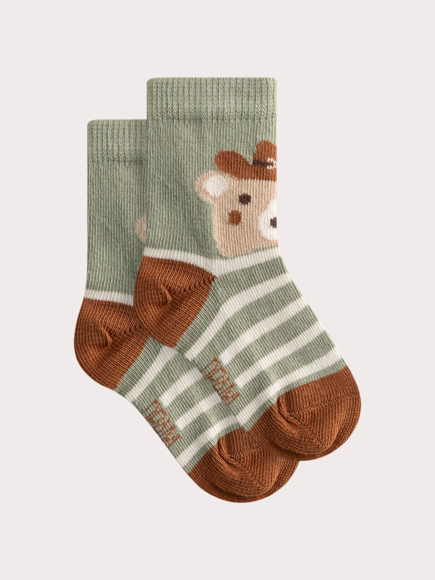 Chaussettes kaki animées pour bébé