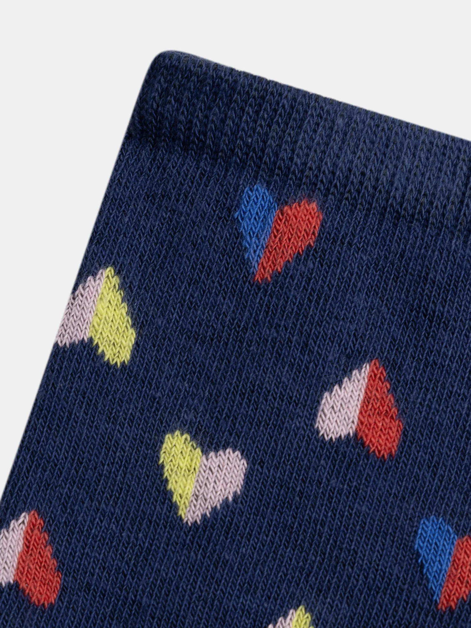 Chaussettes marine à cœurs pour fille - Image 2