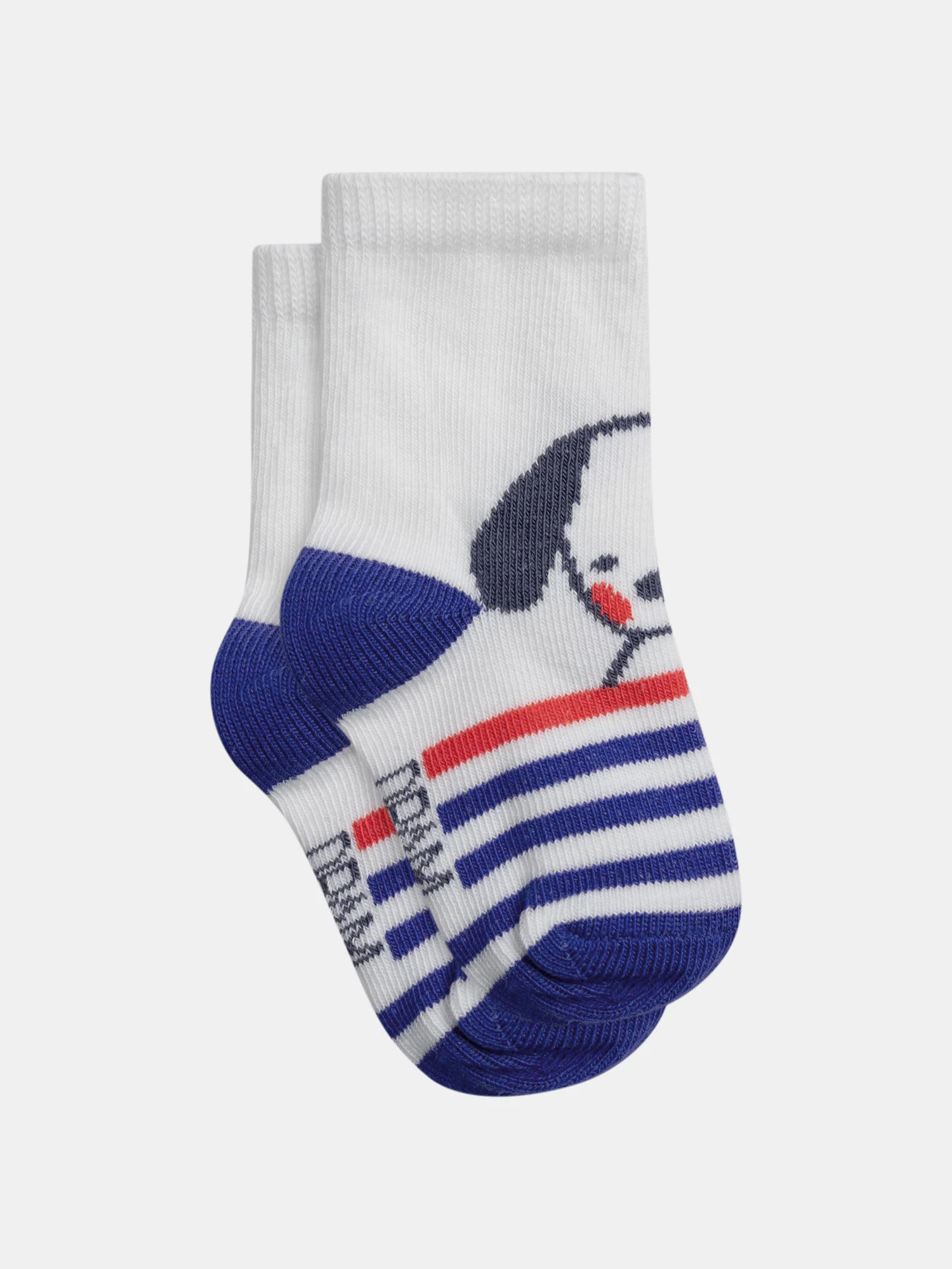 Chaussettes rayées motif chien pour bébé garçon