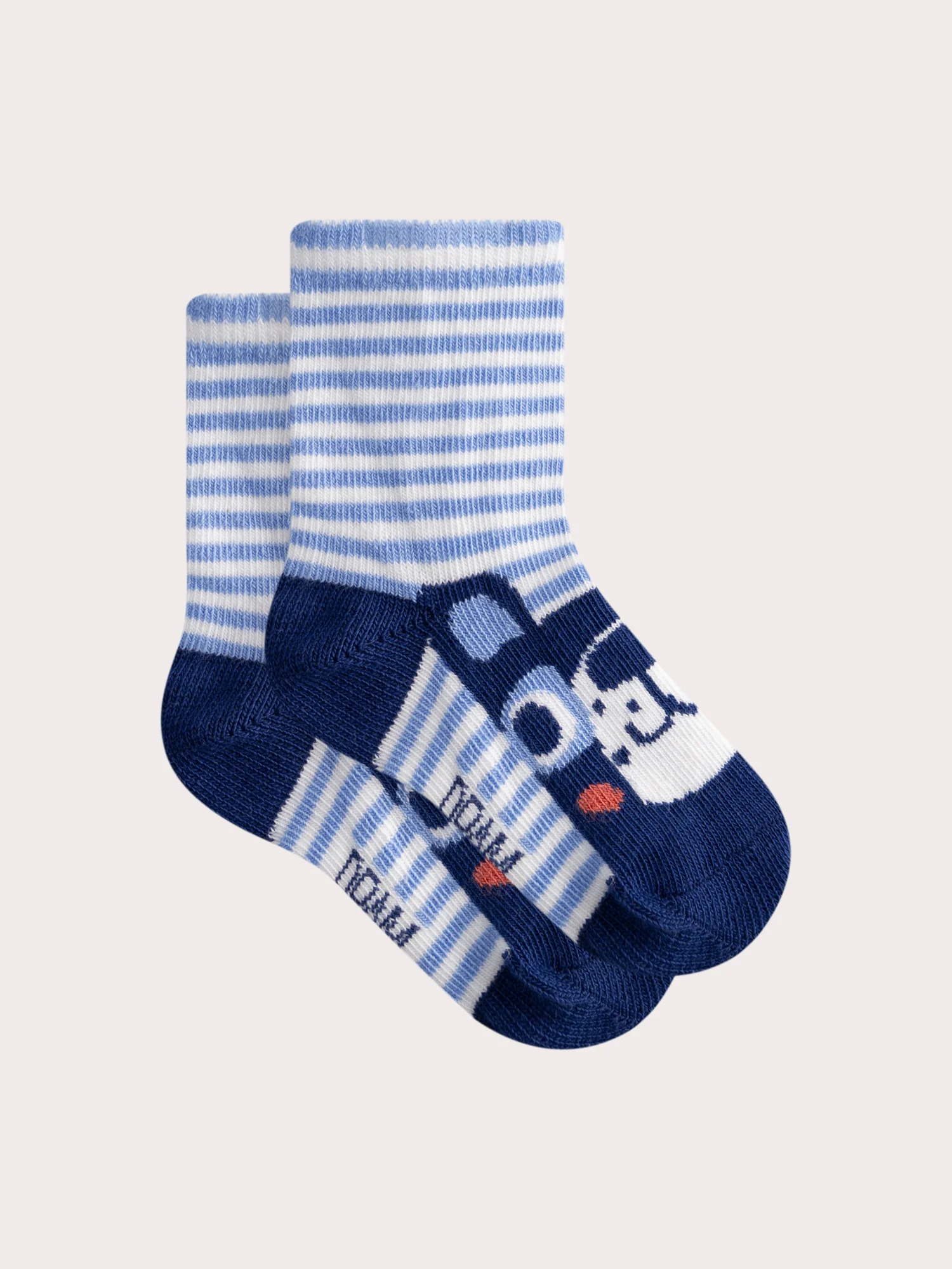 Chaussettes rayées motif ours pour bébé garçon