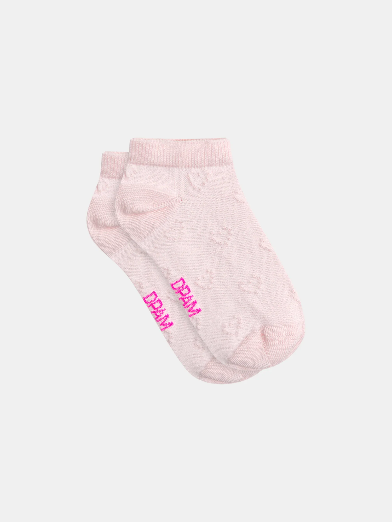 Socquettes rose à coeurs pour fille