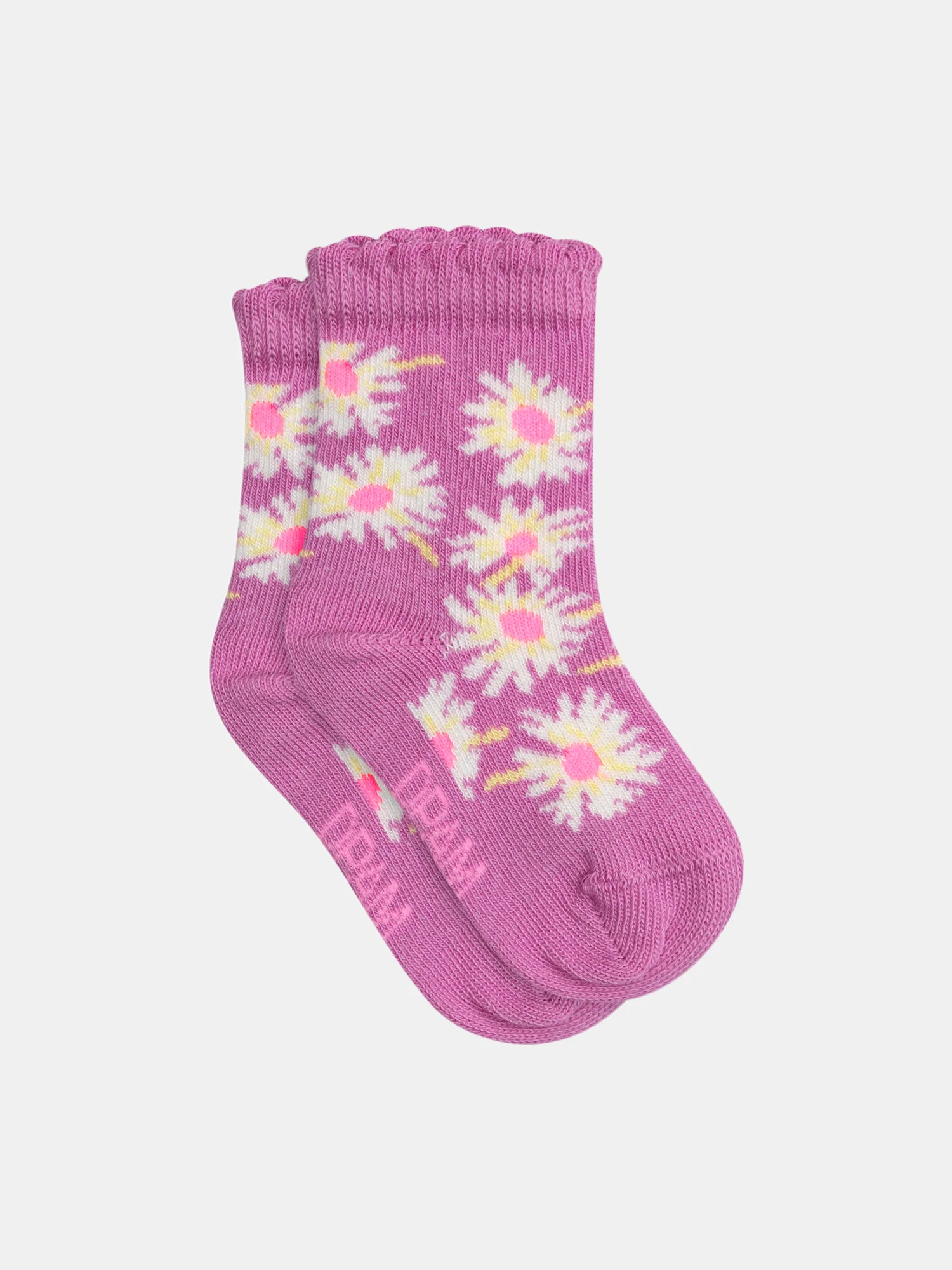 Chaussettes roses à fleurs pour bébé fille