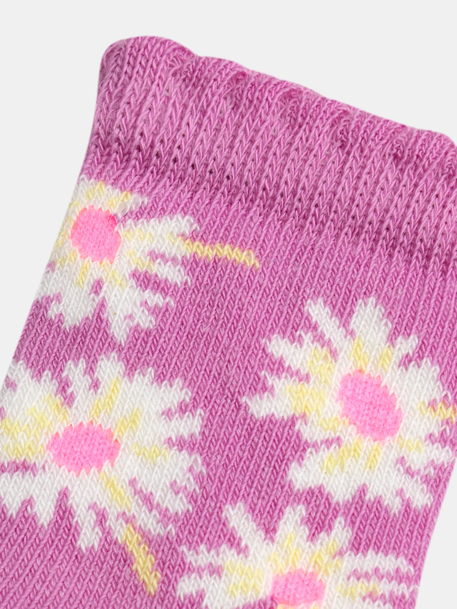 Chaussettes roses à fleurs pour bébé fille - Image 2