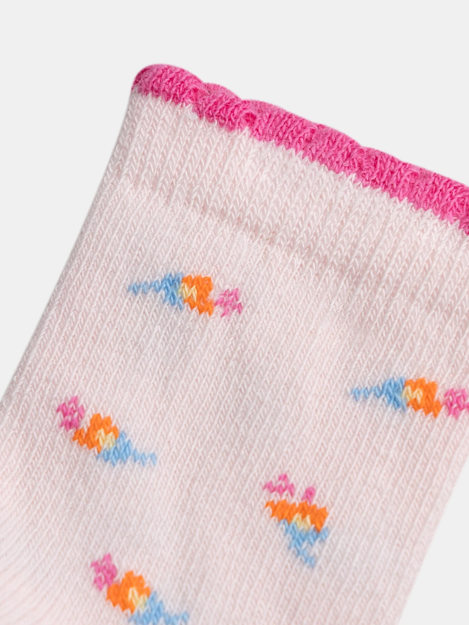Chaussettes rose pâle à motif fleurs pour bébé fille - Image 2