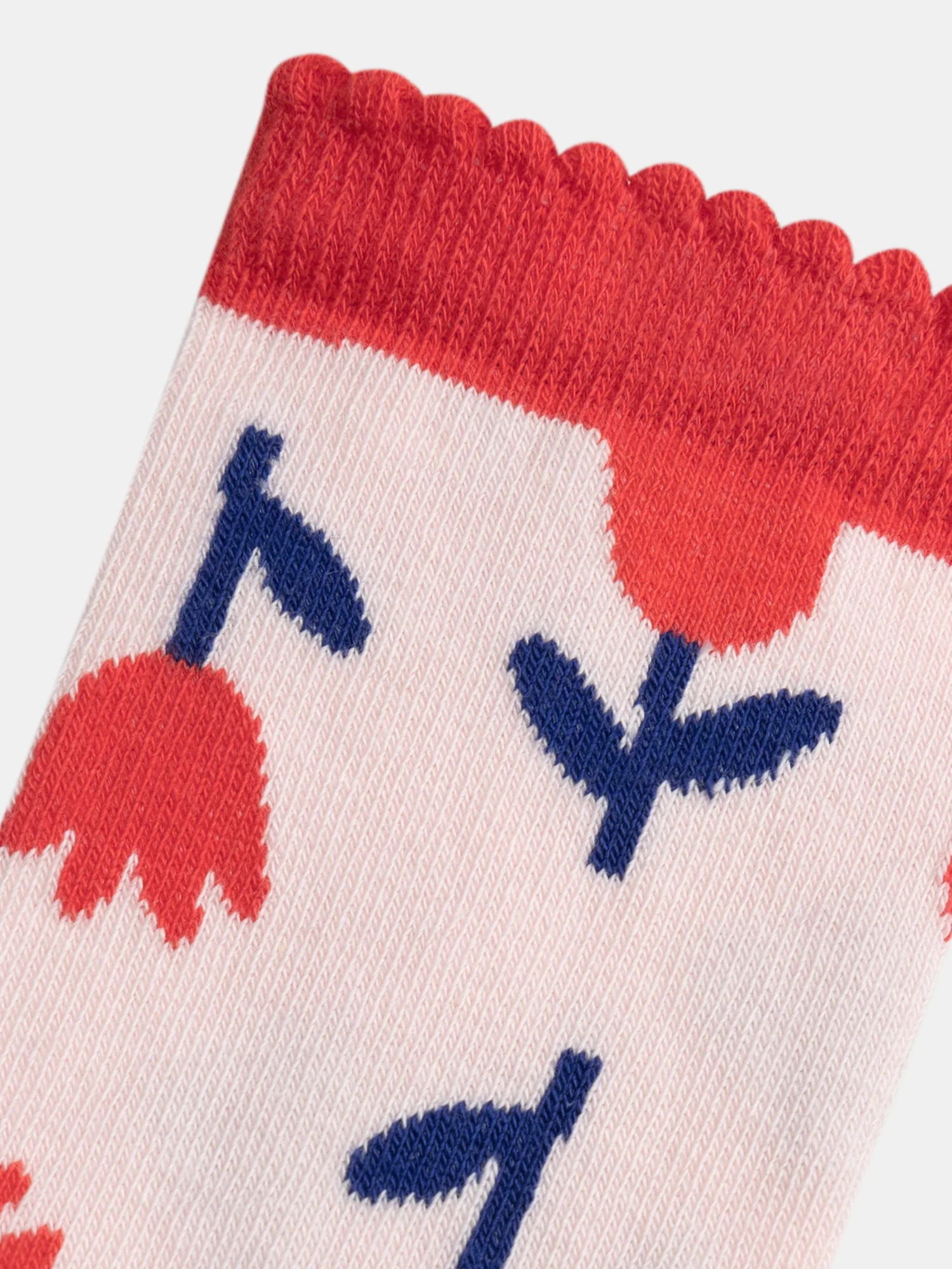 Chaussettes roses à motif tulipes pour fille - Image 2