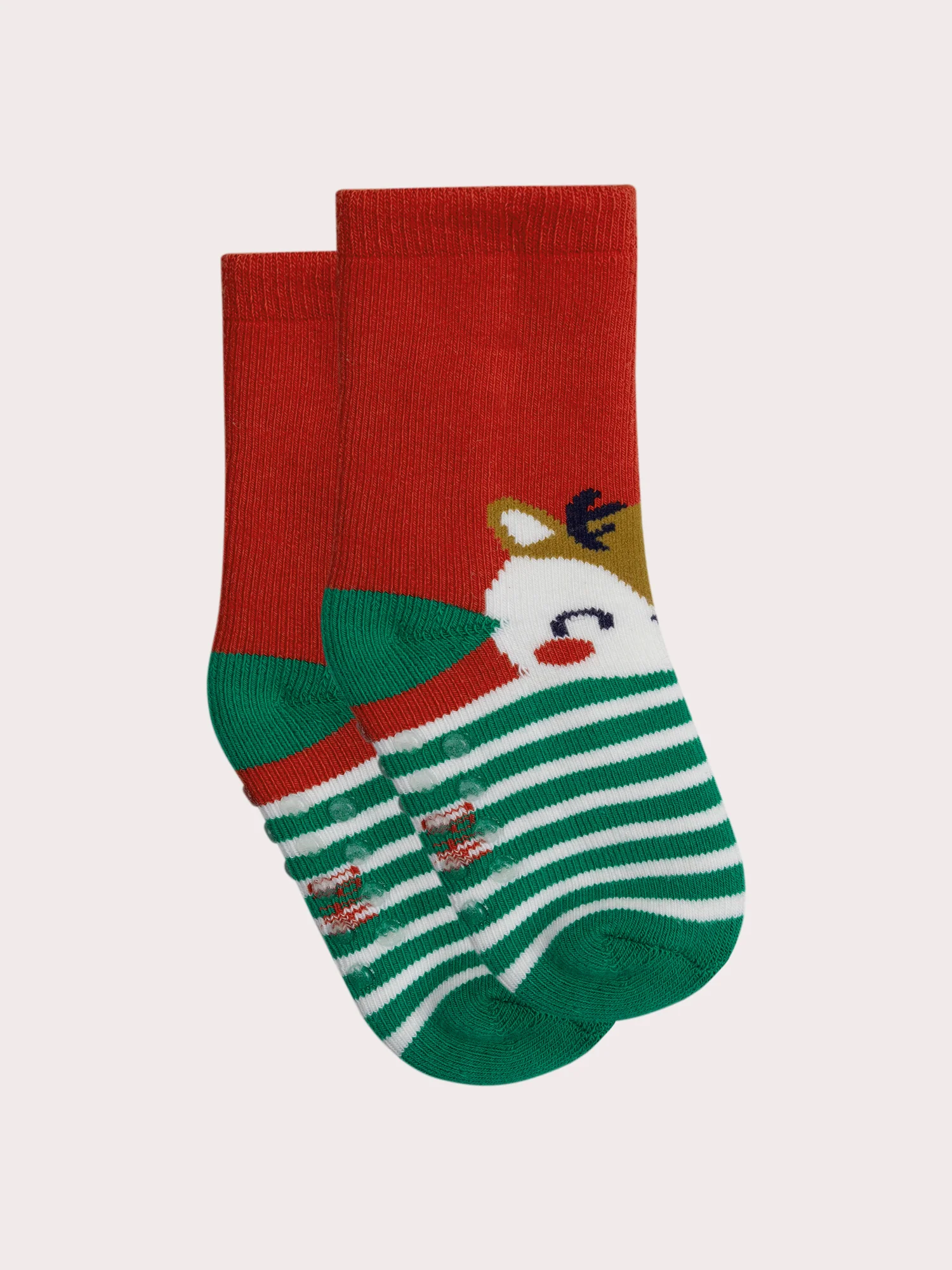 Chaussettes rouges motif rennes pour garçon