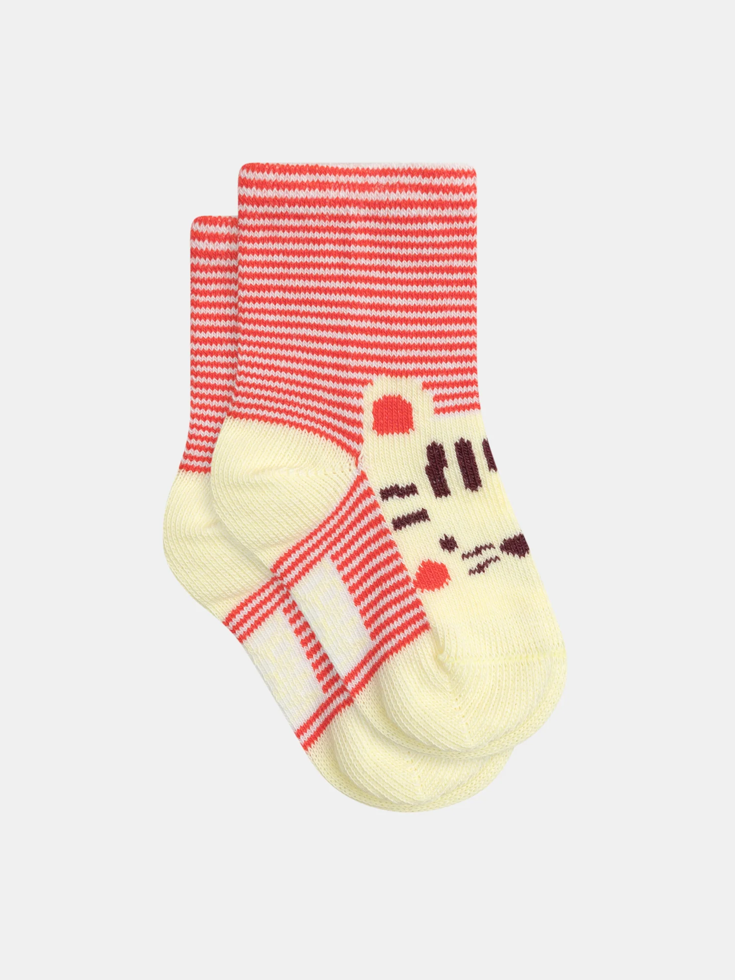 Chaussettes à rayures oranges et motif tigres pour bébé garçon