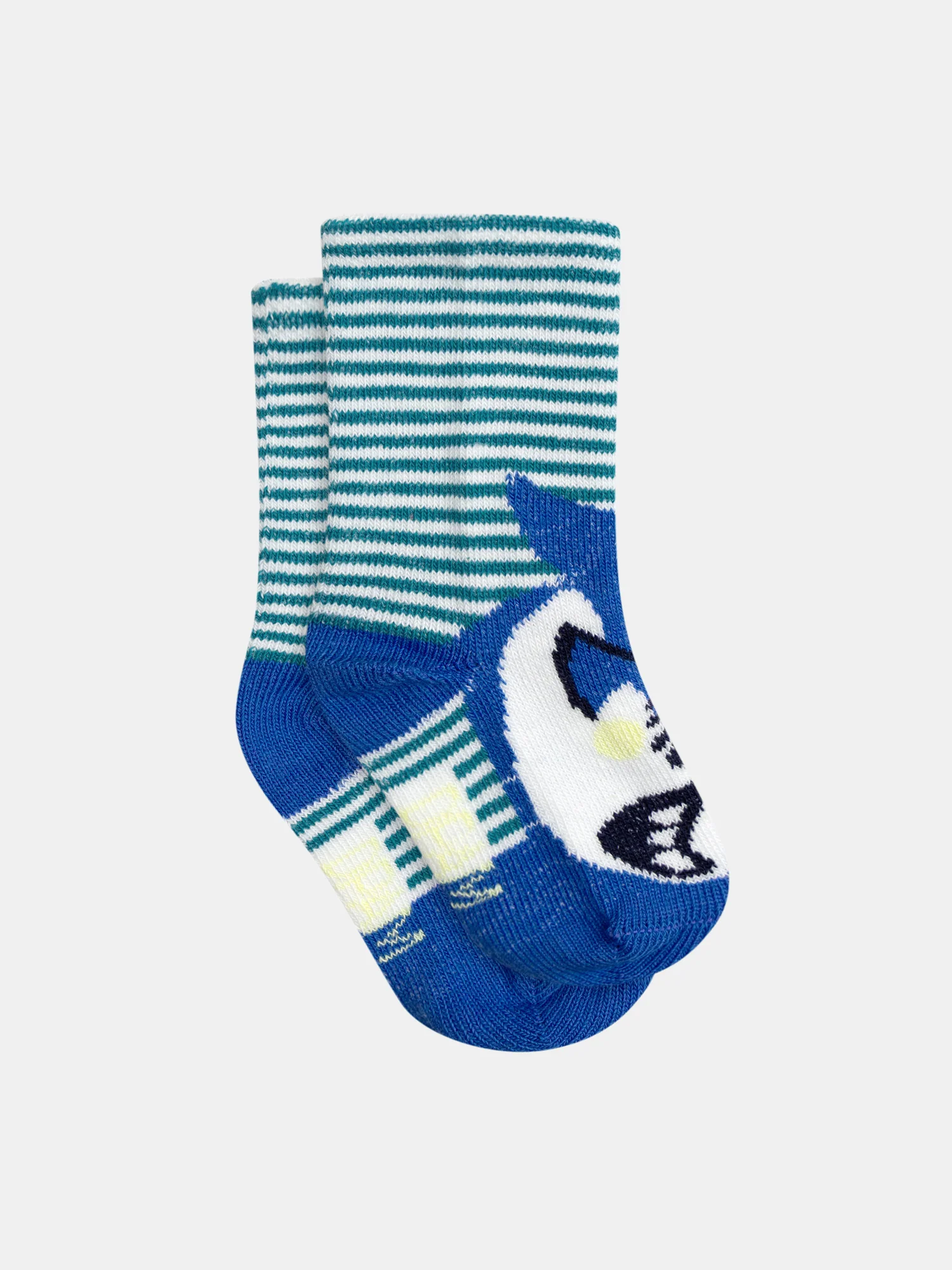 Chaussettes à rayures bleues et motif requins pour bébé garçon