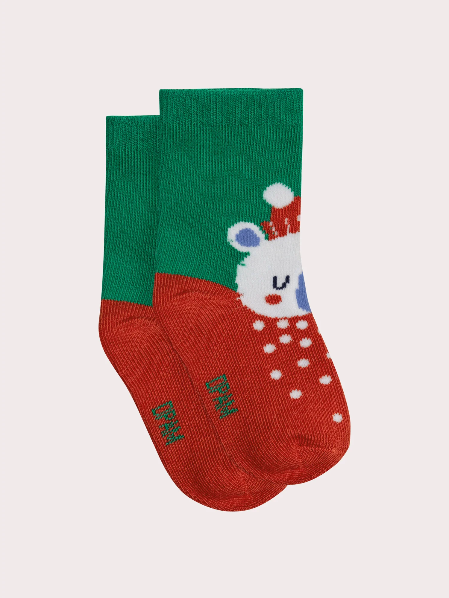 Chaussettes rouges motif ours pour garçon