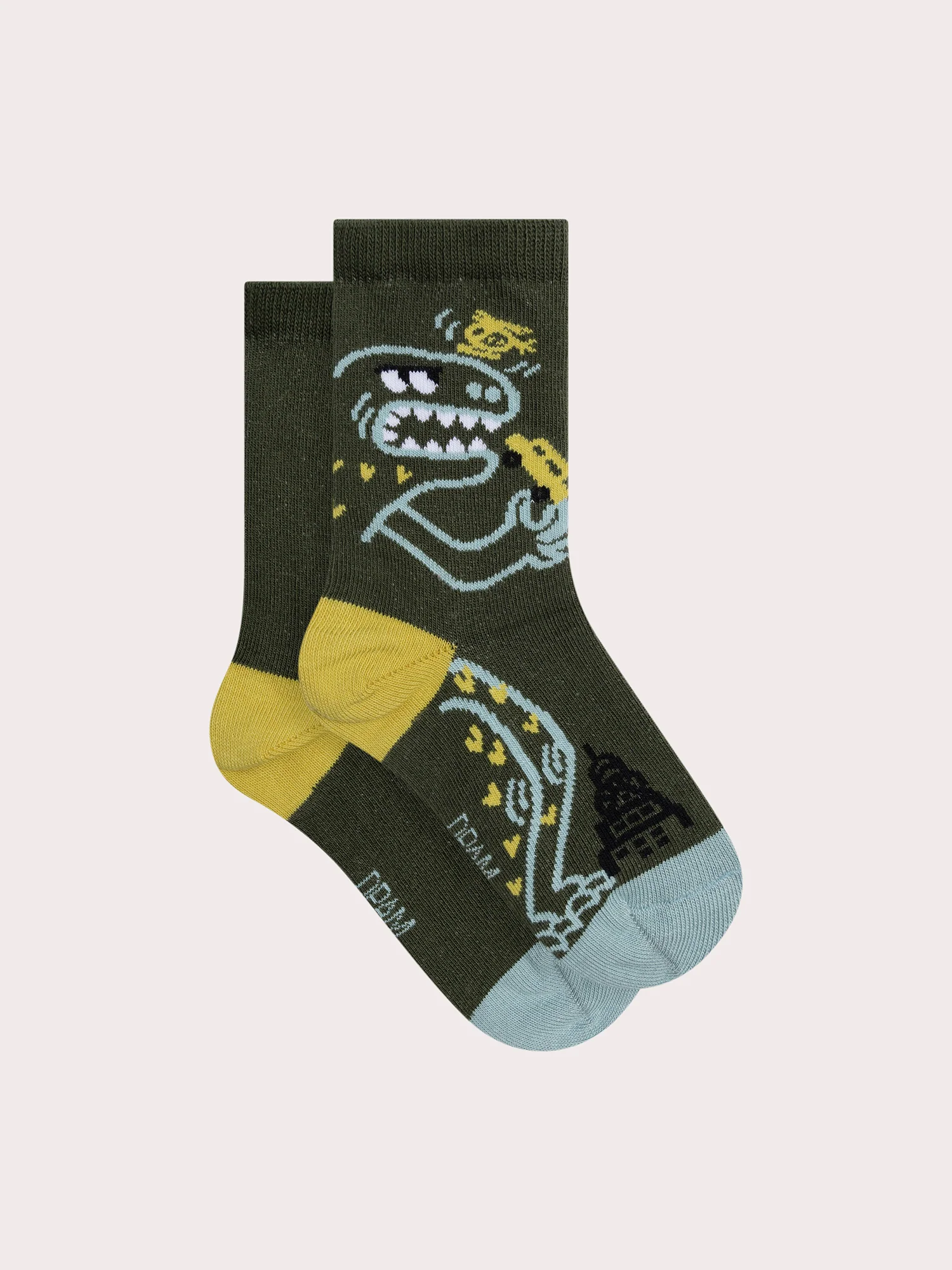 Chaussettes vertes motif fantaisie pour garçon
