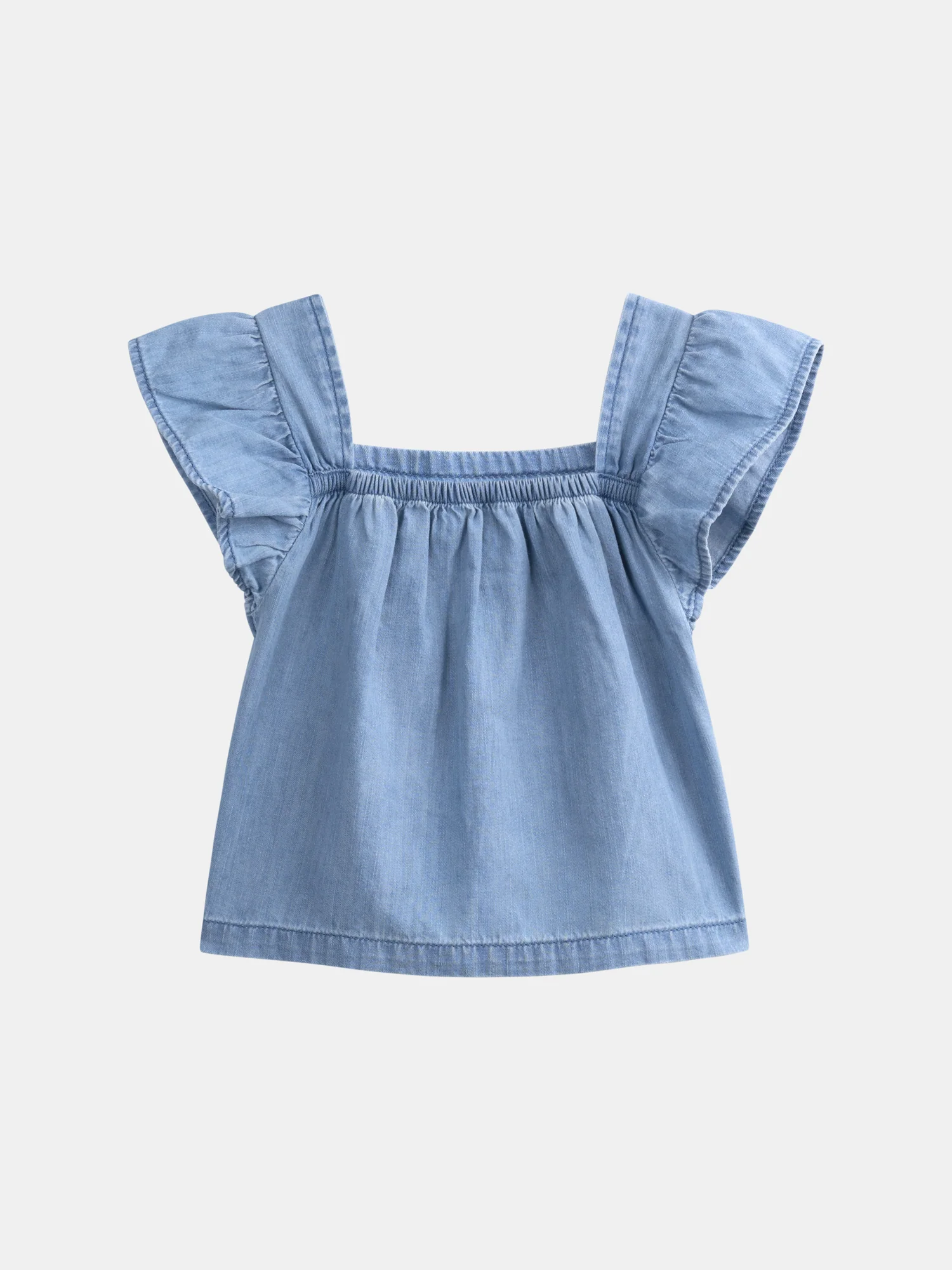 Chemisier bleu à broderies florales pour fille - Image 3