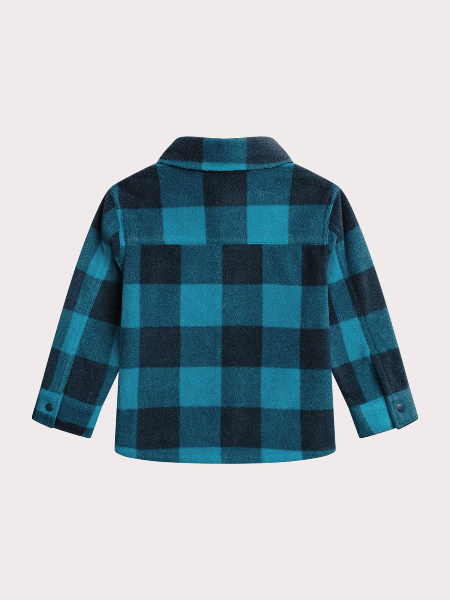 Chemise à carreaux noirs et bleus en polaire - Image 5