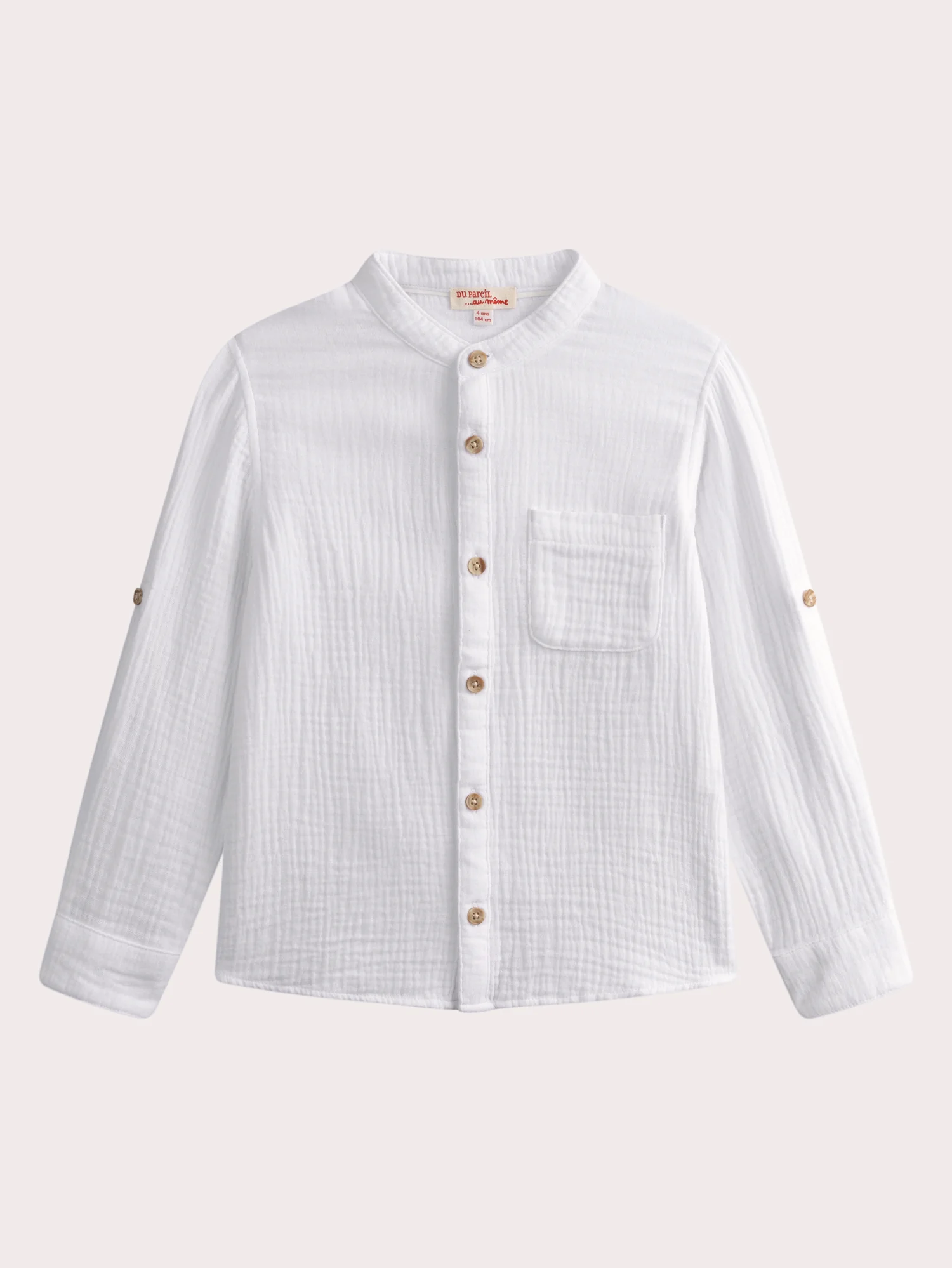Chemise blanche manches longues en gaze de coton - Image 2