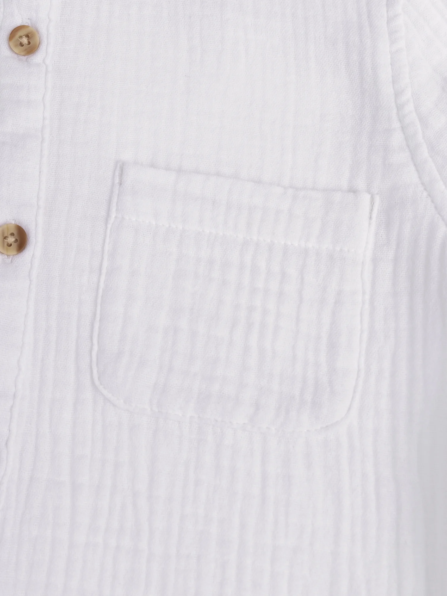 Chemise blanche manches longues en gaze de coton - Image 3