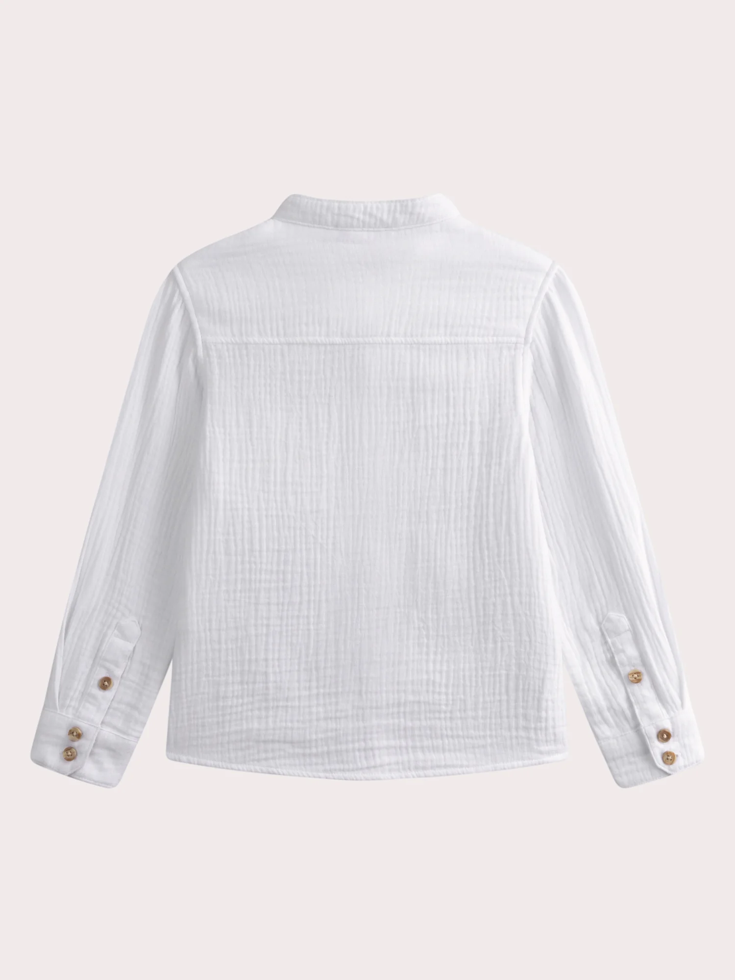 Chemise blanche manches longues en gaze de coton - Image 4