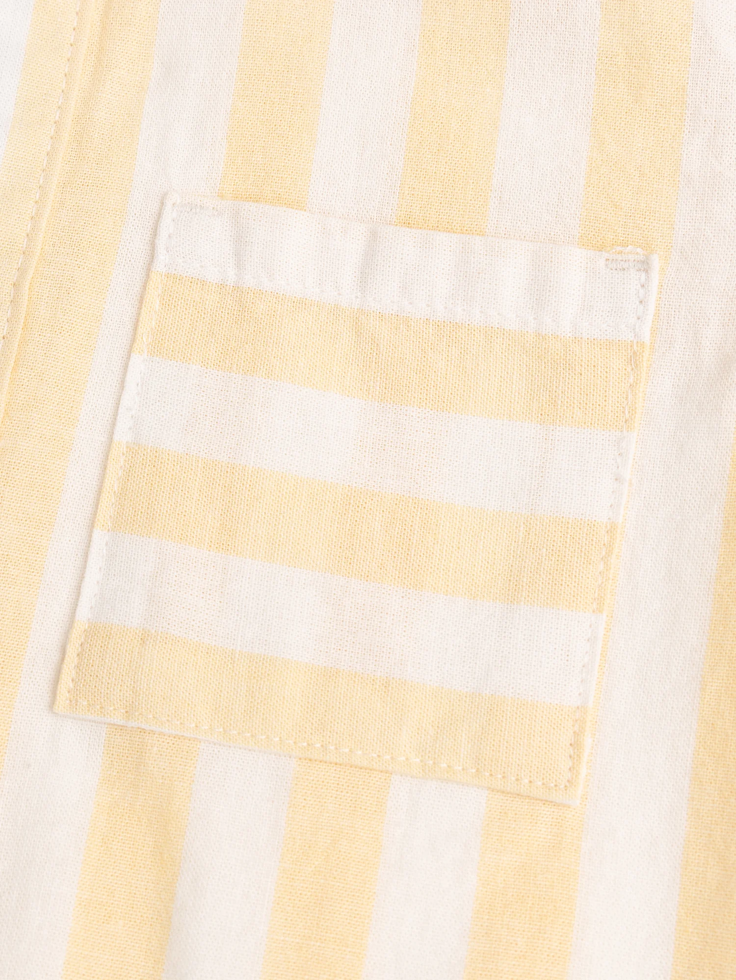 Chemise blanches manches longues à rayures jaunes - Image 4