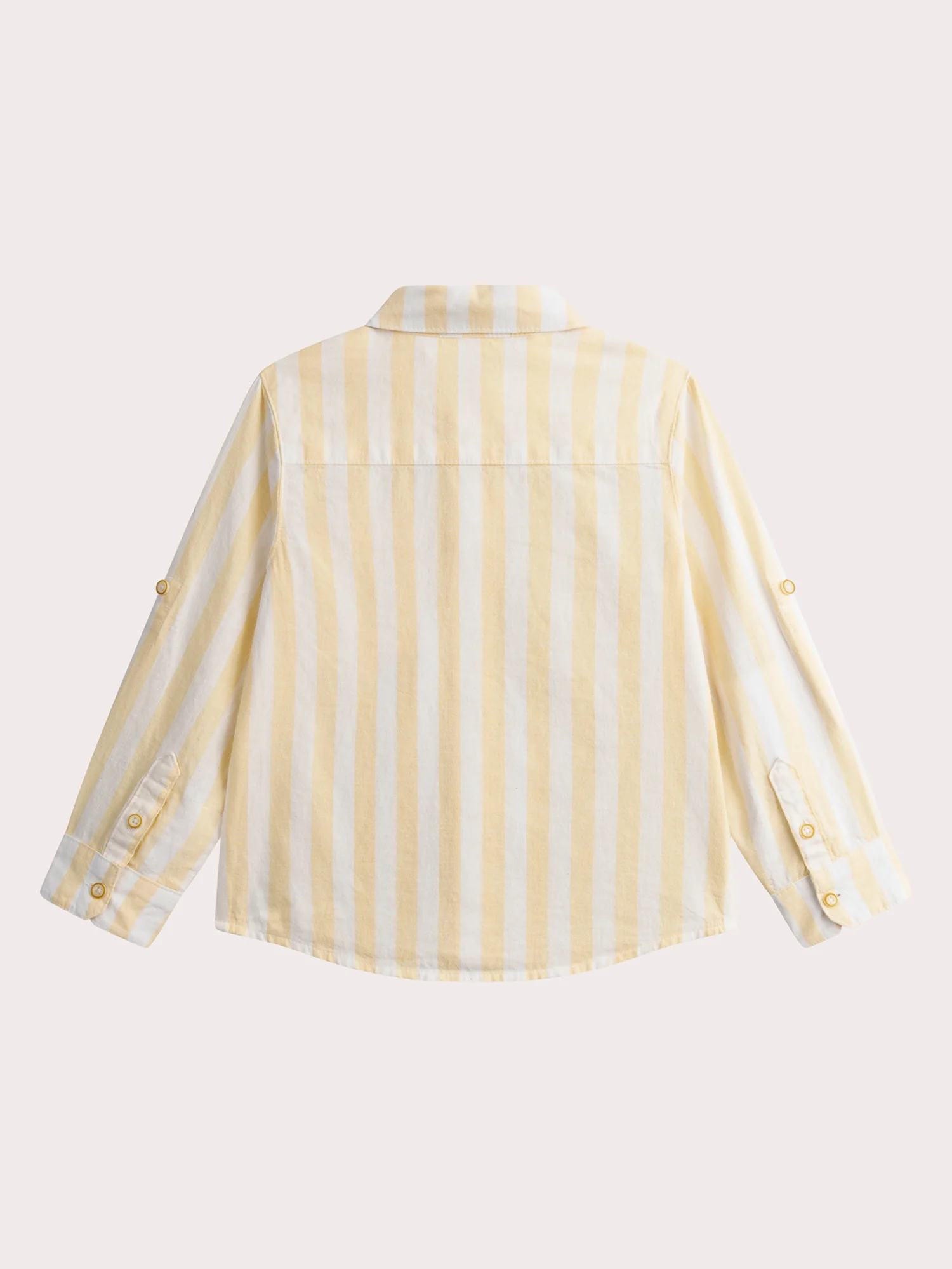Chemise blanches manches longues à rayures jaunes - Image 5
