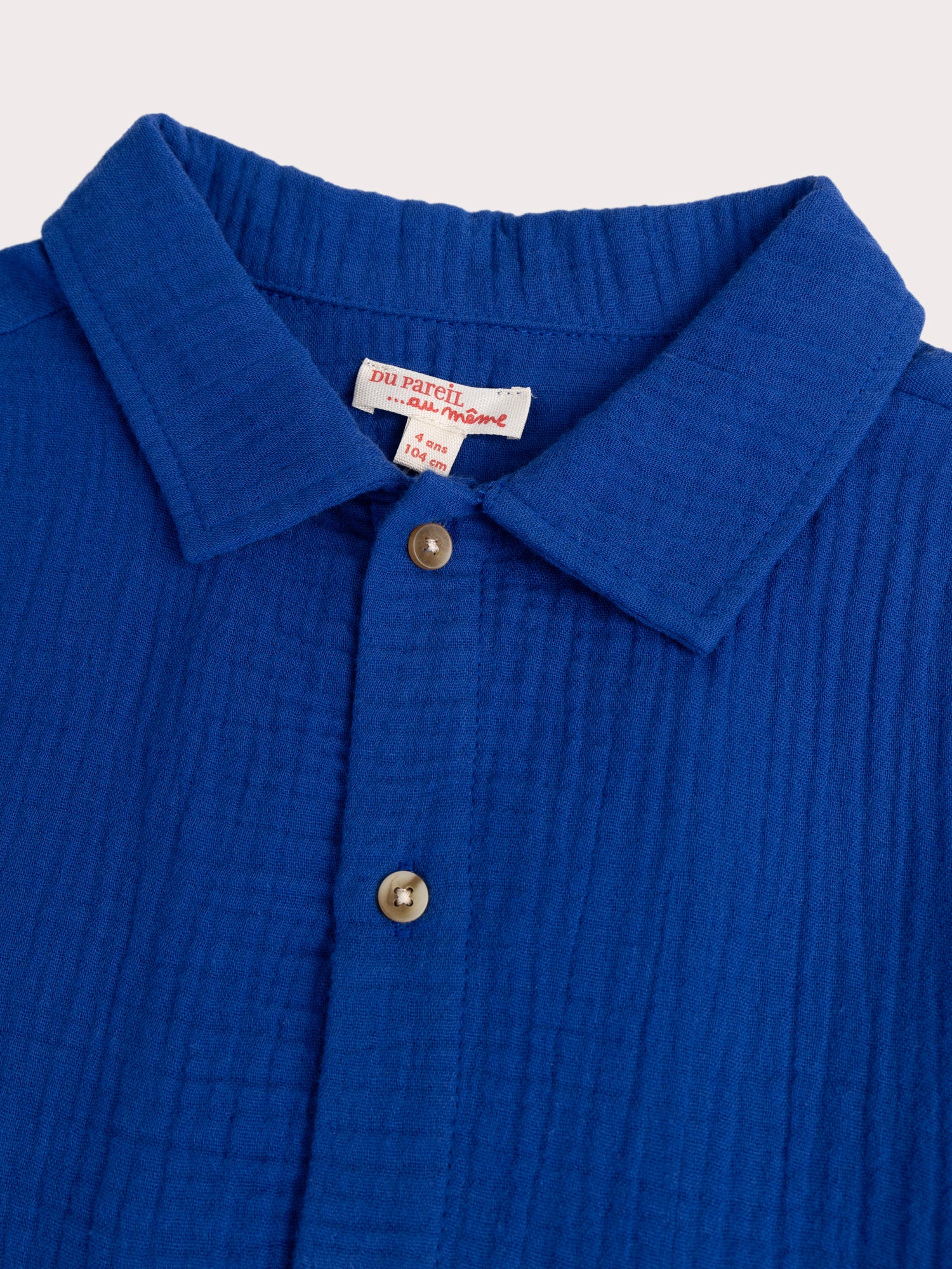 Chemise bleue oversize en gaze de coton - Image 2