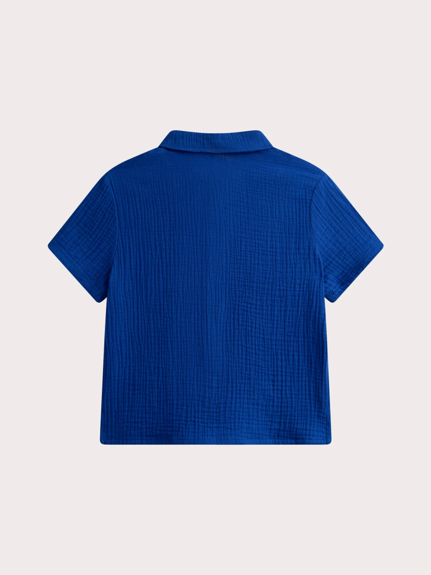 Chemise bleue oversize en gaze de coton - Image 3