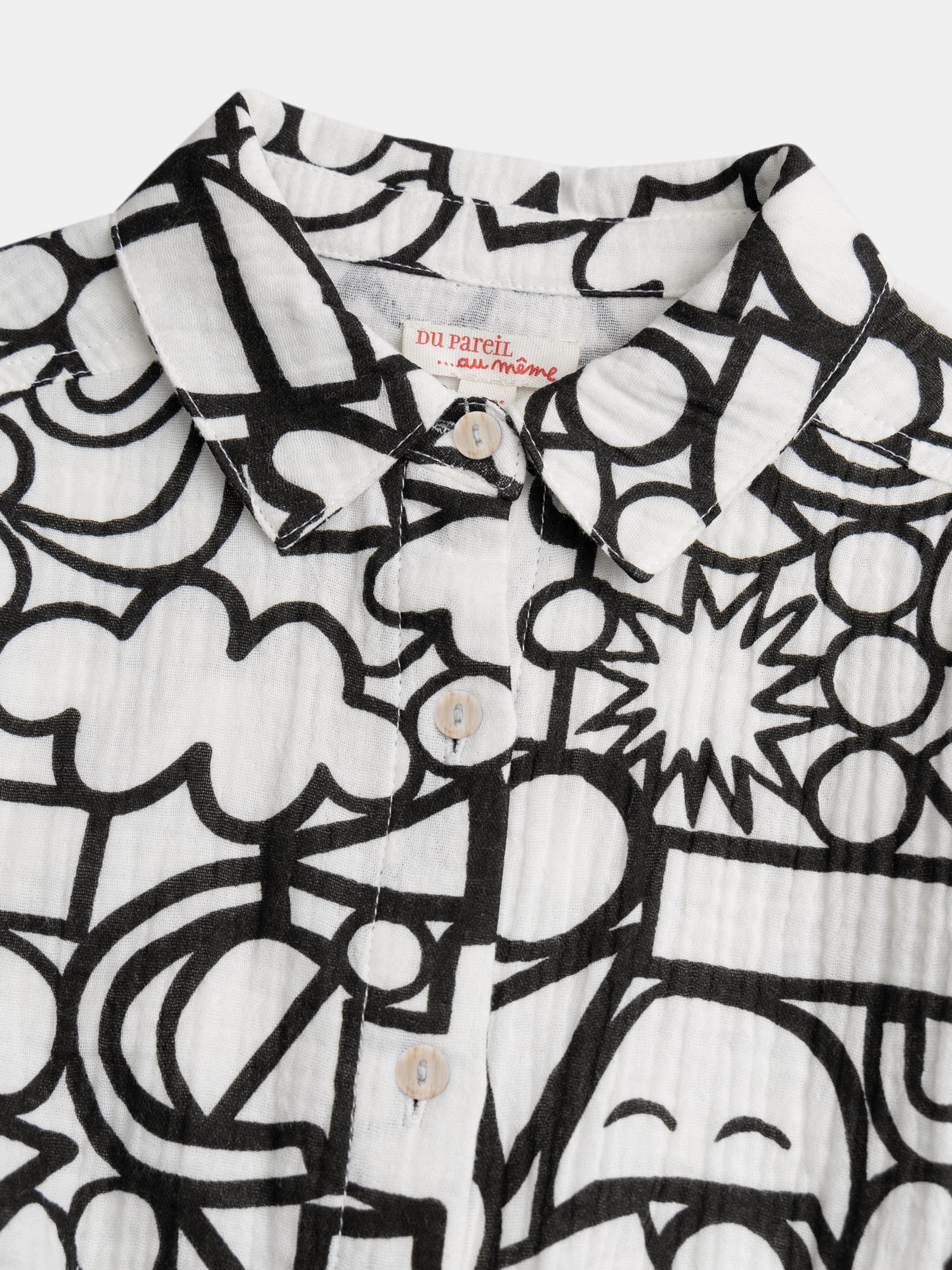 Chemise écrue à imprimé graphique pour fille - Image 5