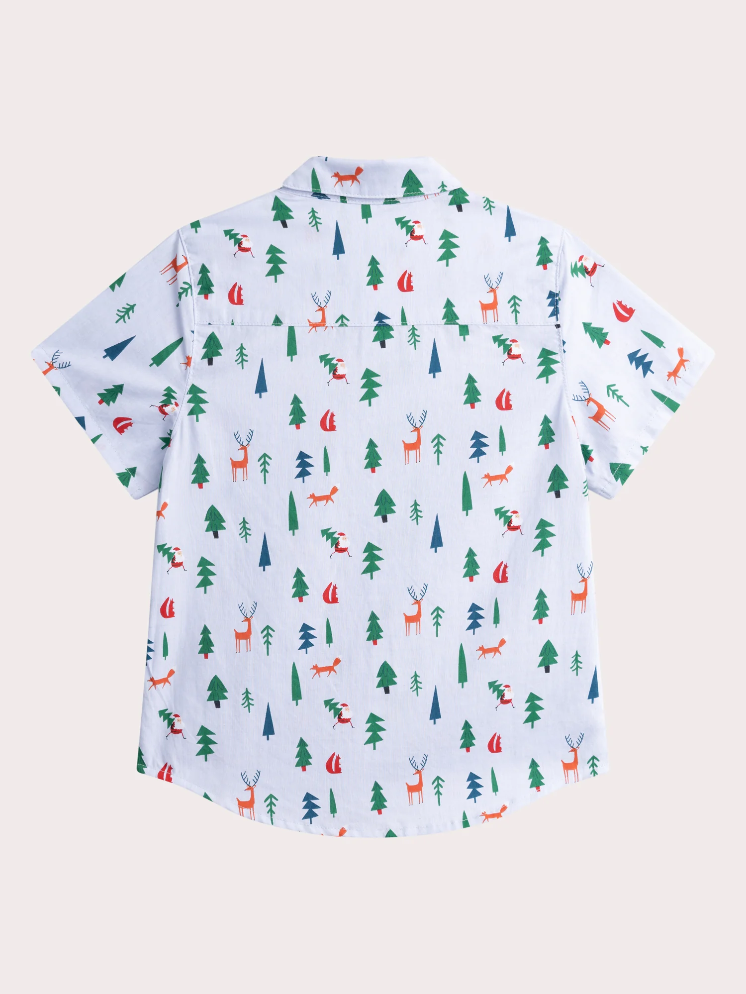 Chemise manches courtes bleue imprimée et nœud papillon - Image 4