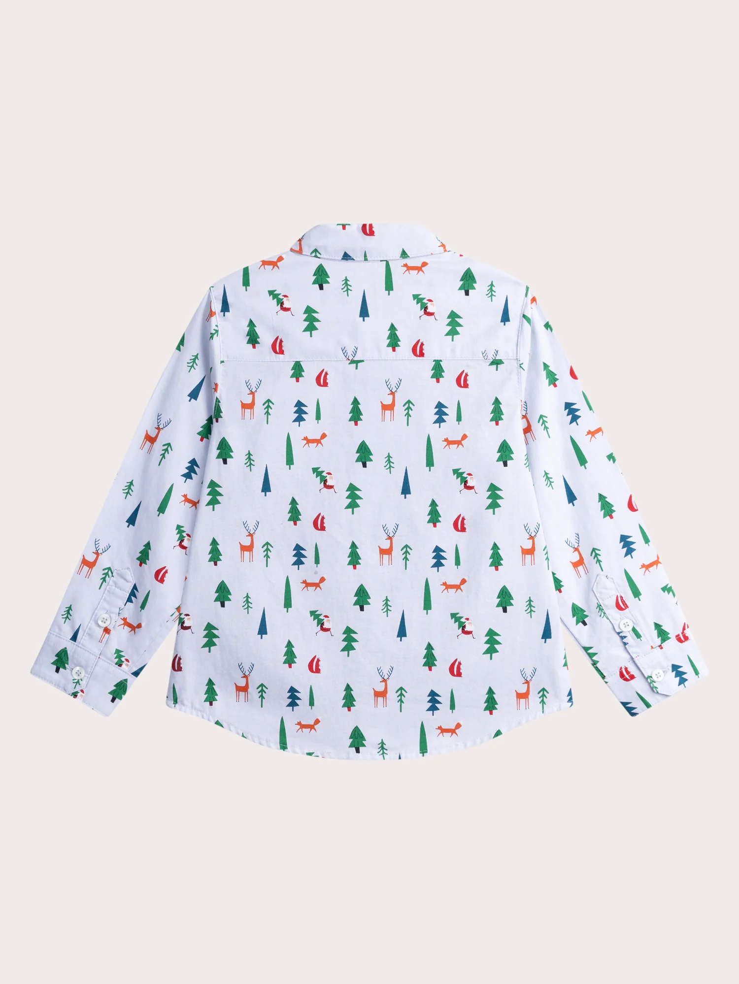 Chemise manches longues bleue imprimée et nœud papillon - Image 4