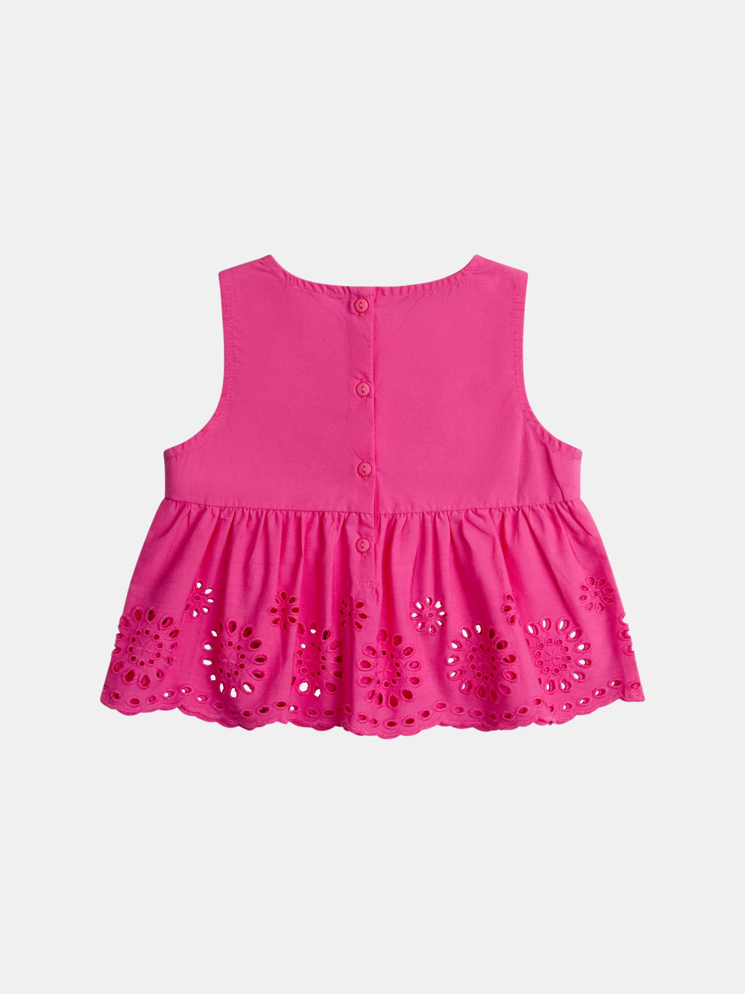Chemisier rose en broderie anglaise pour fille - Image 6