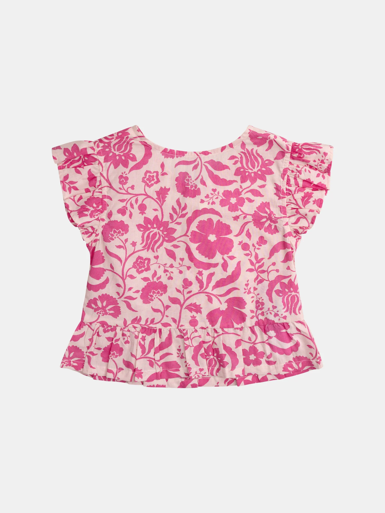 Chemisier rosé imprimé floral pour fille