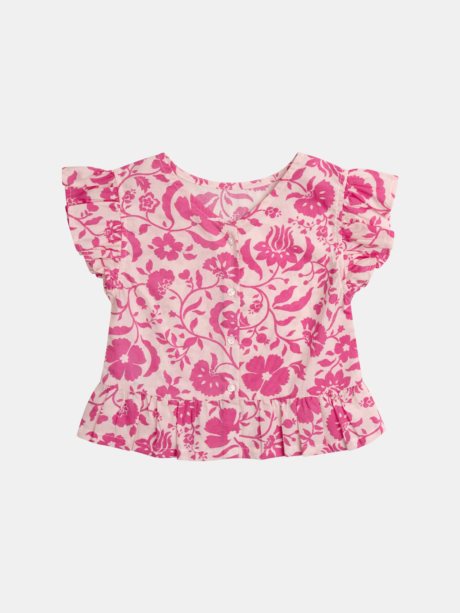 Chemisier rosé imprimé floral pour fille - Image 5