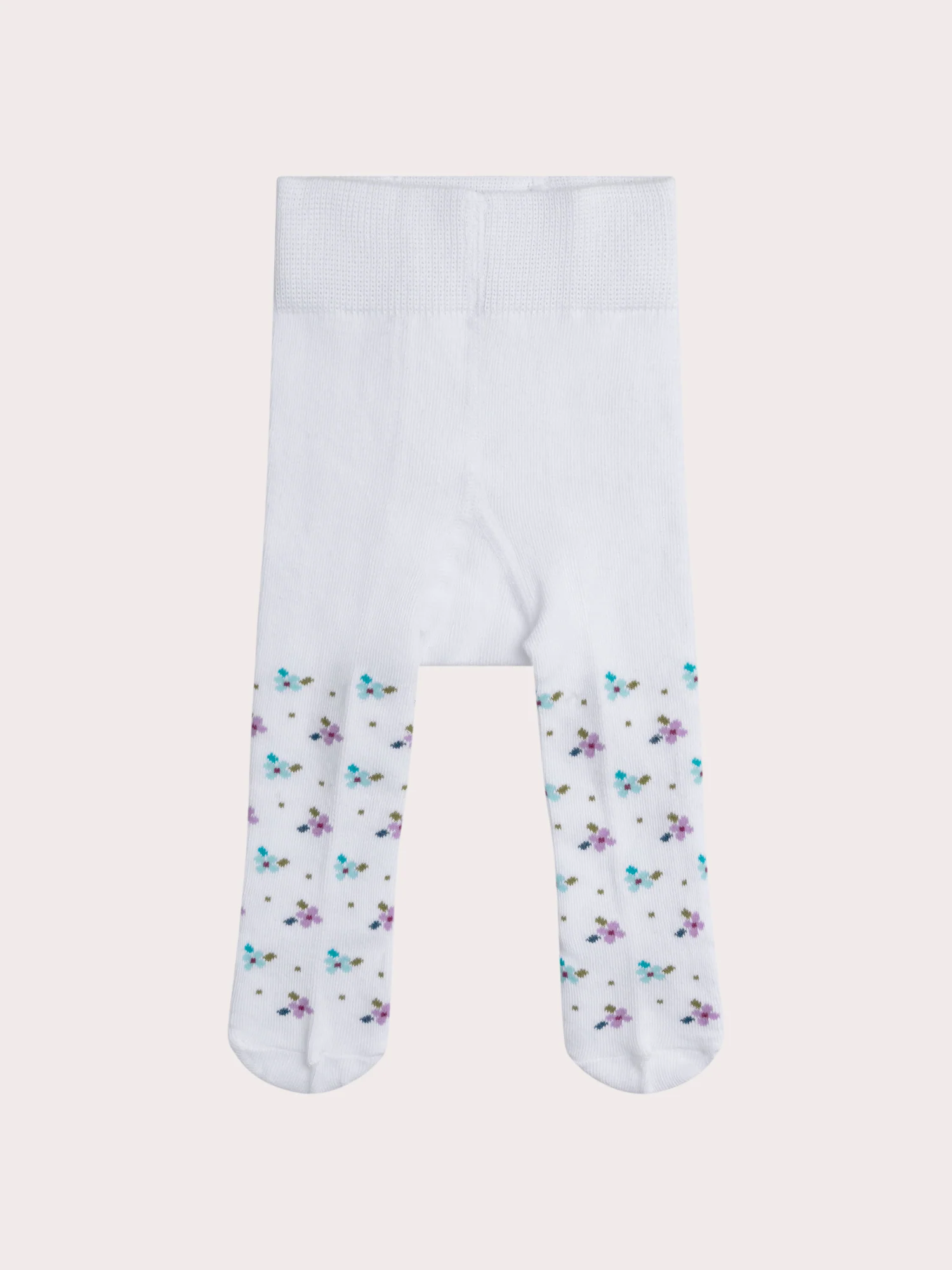 Collant blanc à motif fleuri pour bébé fille