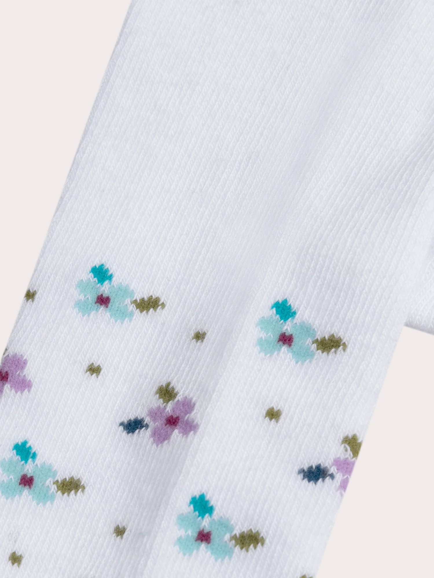 Collant blanc à motif fleuri pour bébé fille - Image 2