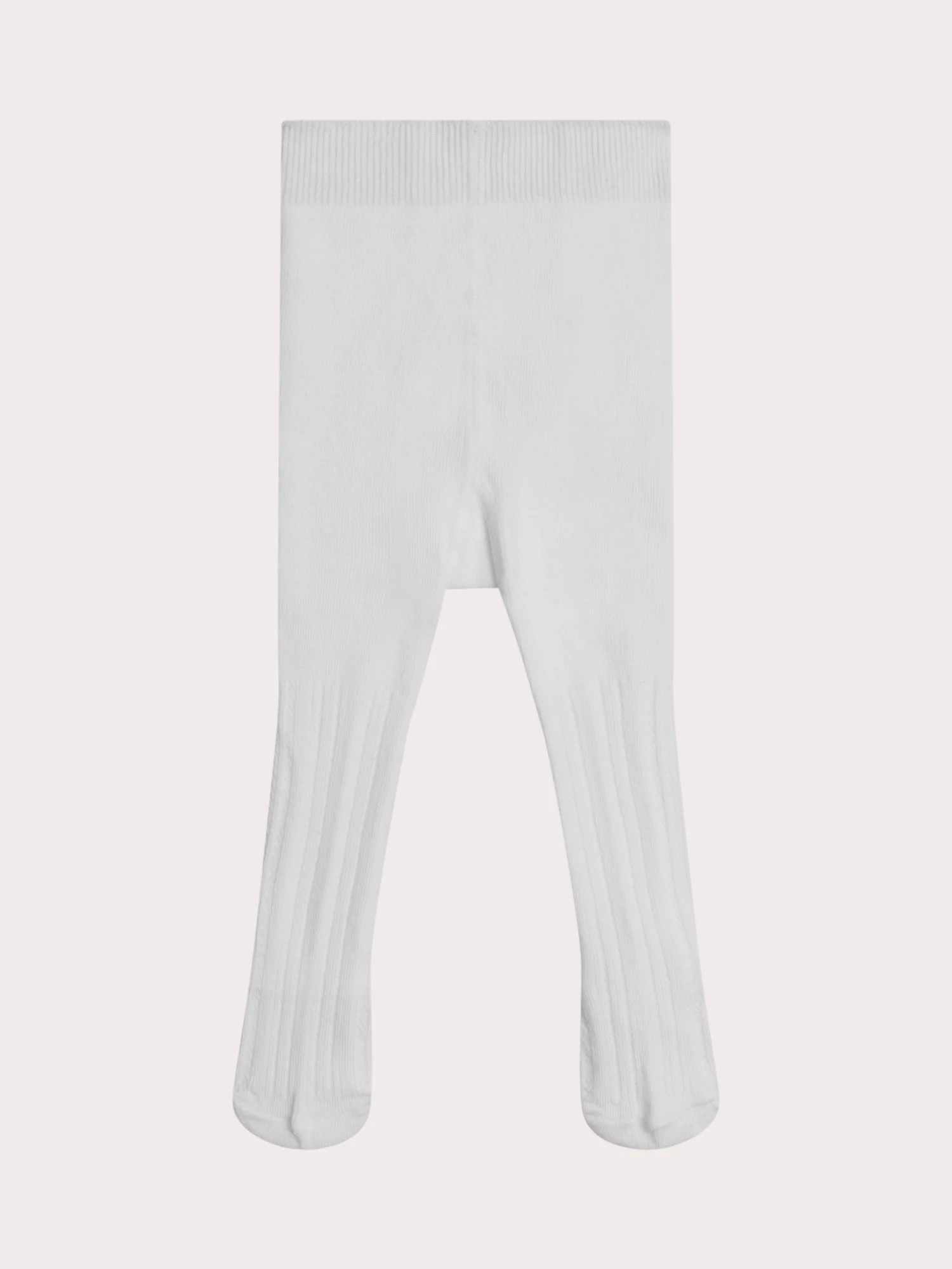 Collant blanc côtelé bébé fille