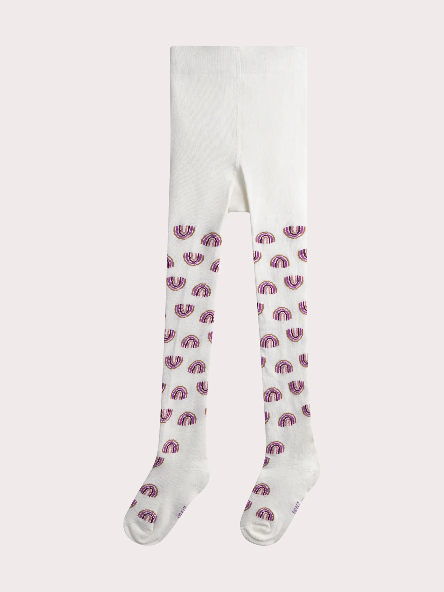 Collant rose pâle à motif arc-en-ciel pour fille
