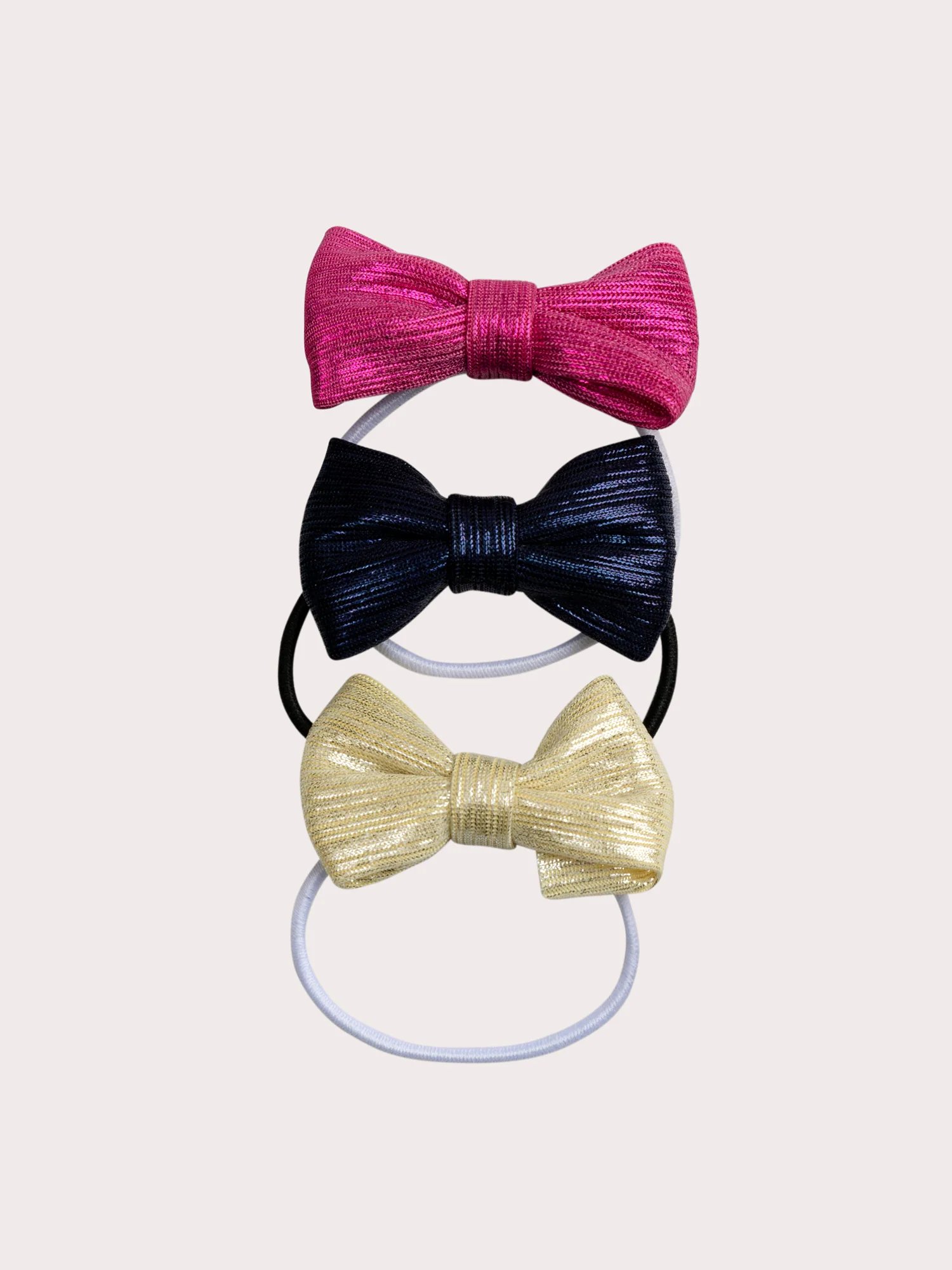 Lot de 3 élastiques nœud brillants pour fille