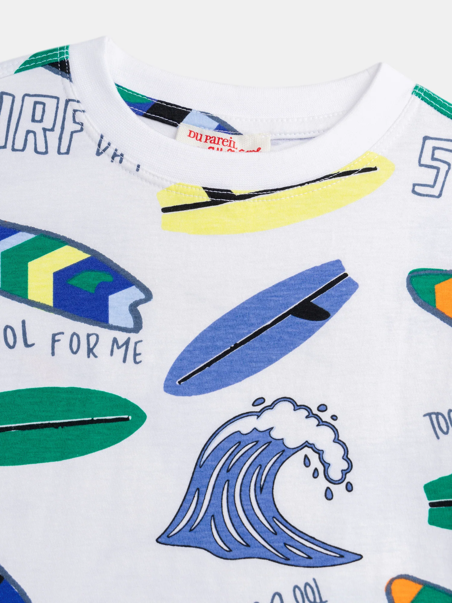 Ensemble t-shirt blanc et short vert avec imprimé pour garçon - Image 7