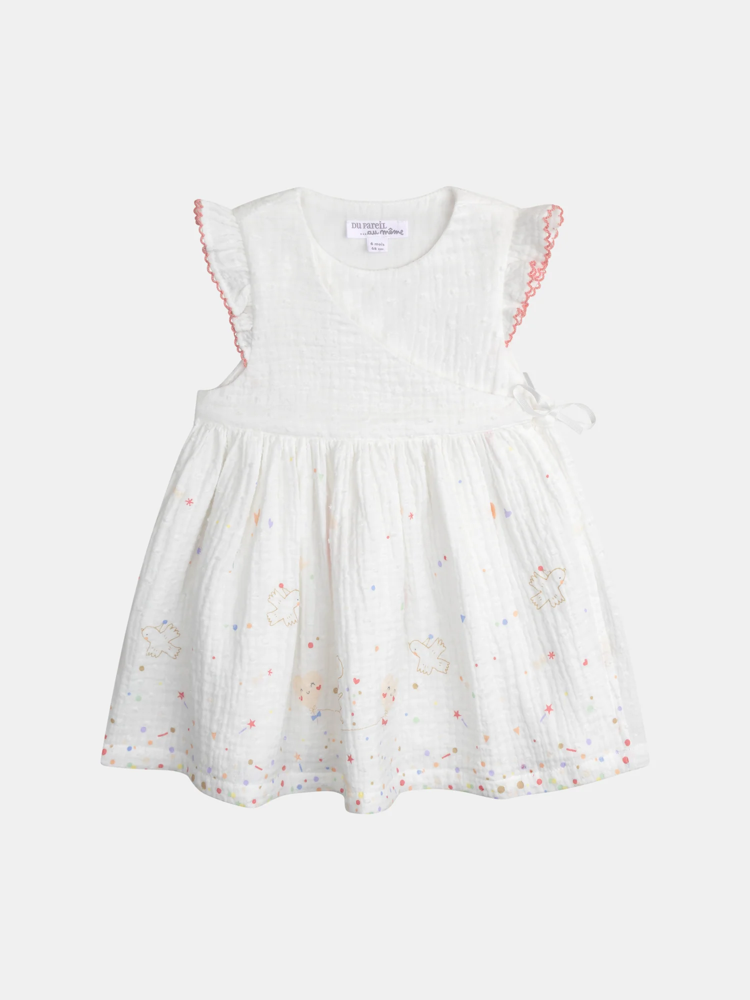 Ensemble naissance robe cache-coeur et bloomer fille - Image 2