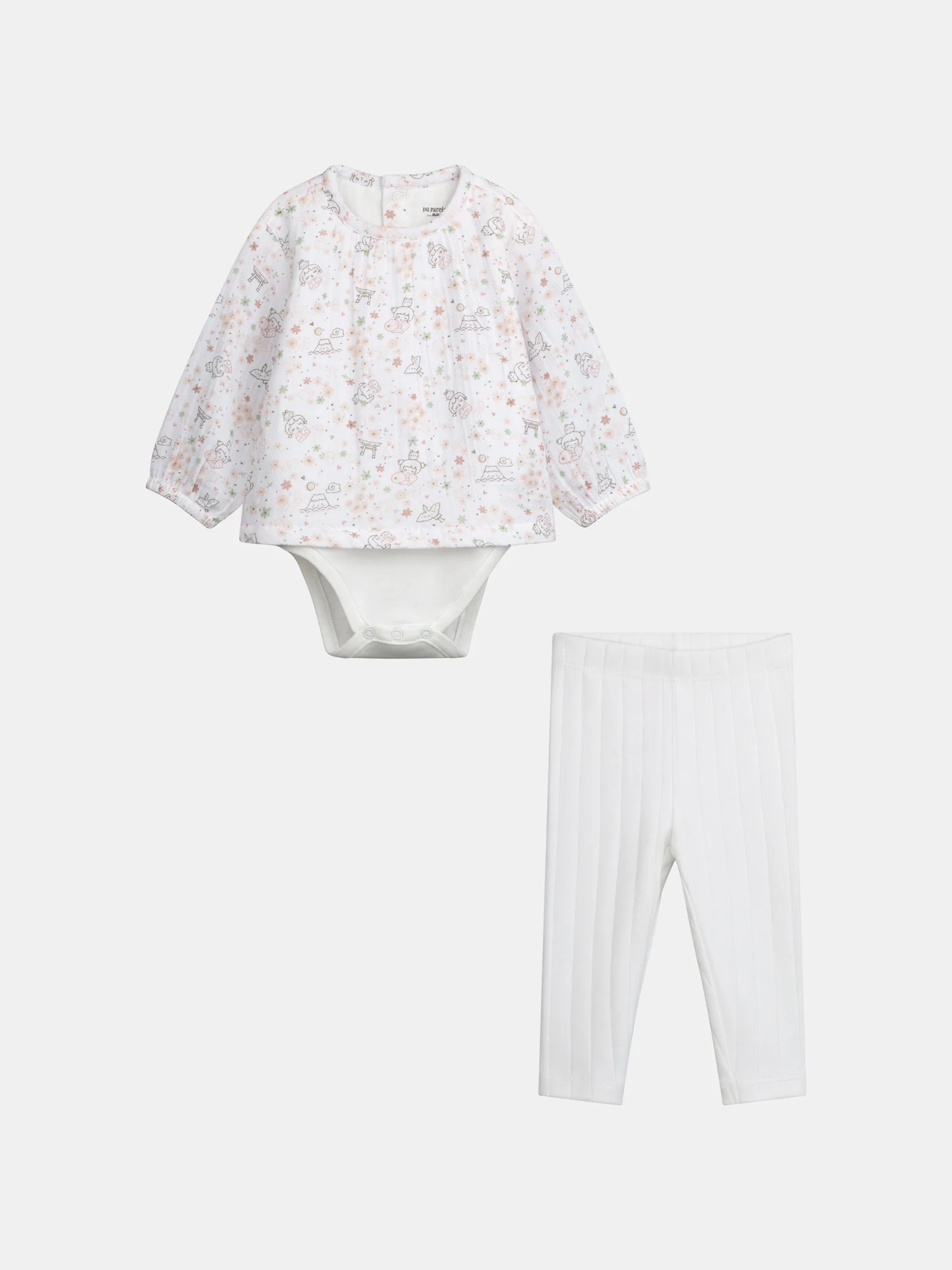 Ensemble body 2 en 1 à motif et legging pour bébé fille