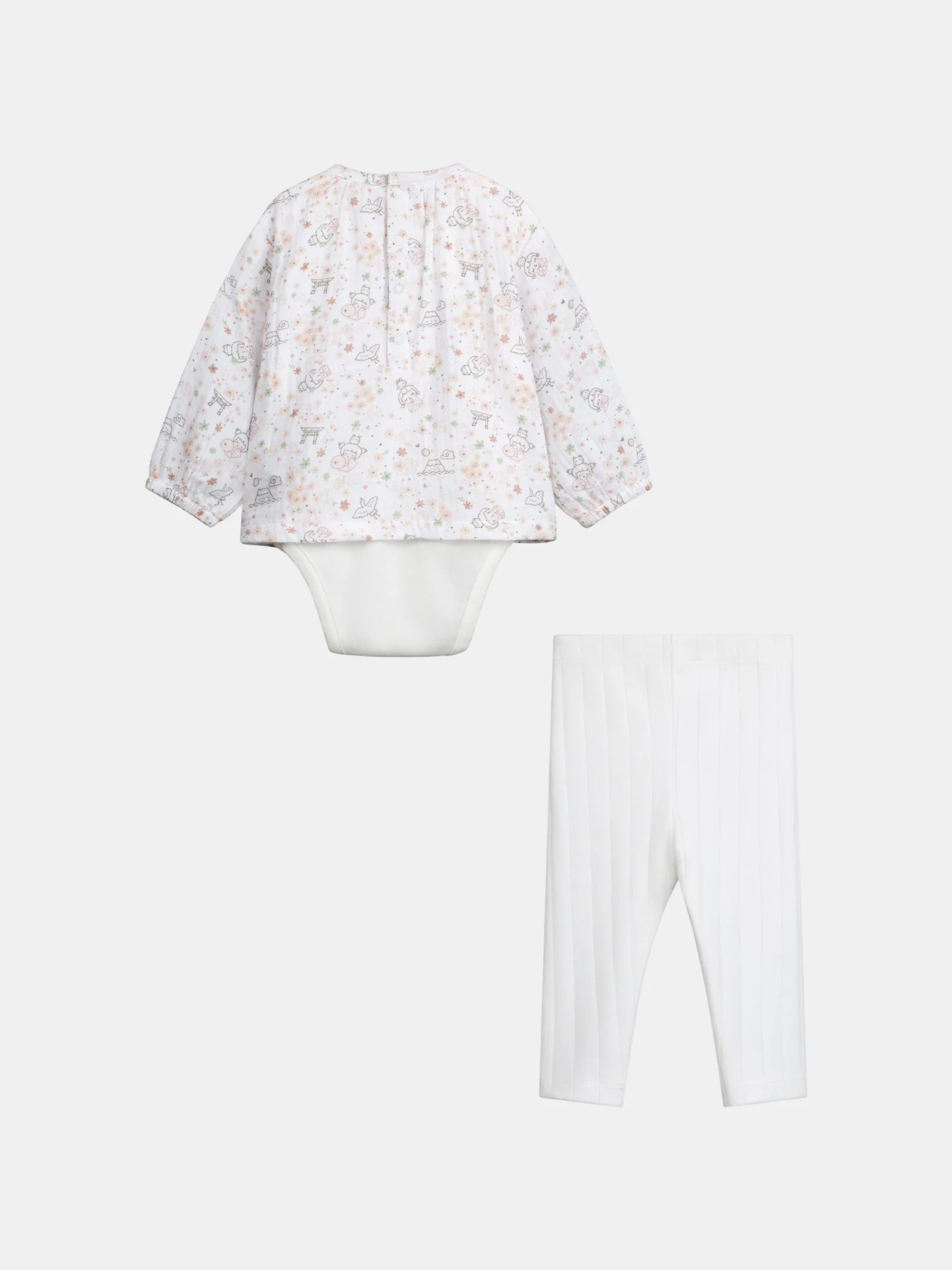 Ensemble body 2 en 1 à motif et legging pour bébé fille - Image 8