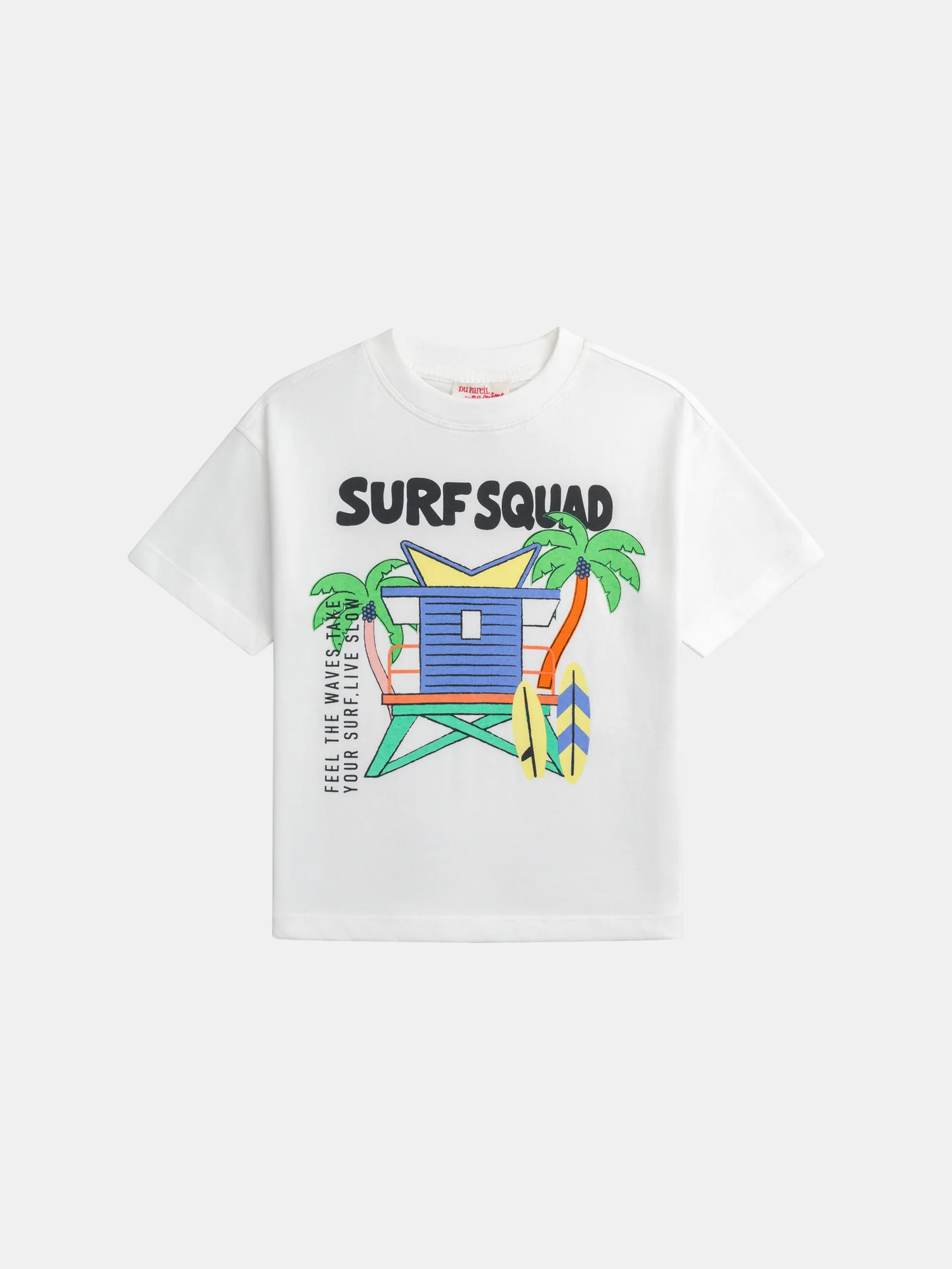 Ensemble t-shirt écru et short bleu avec animation pour garçon - Image 5