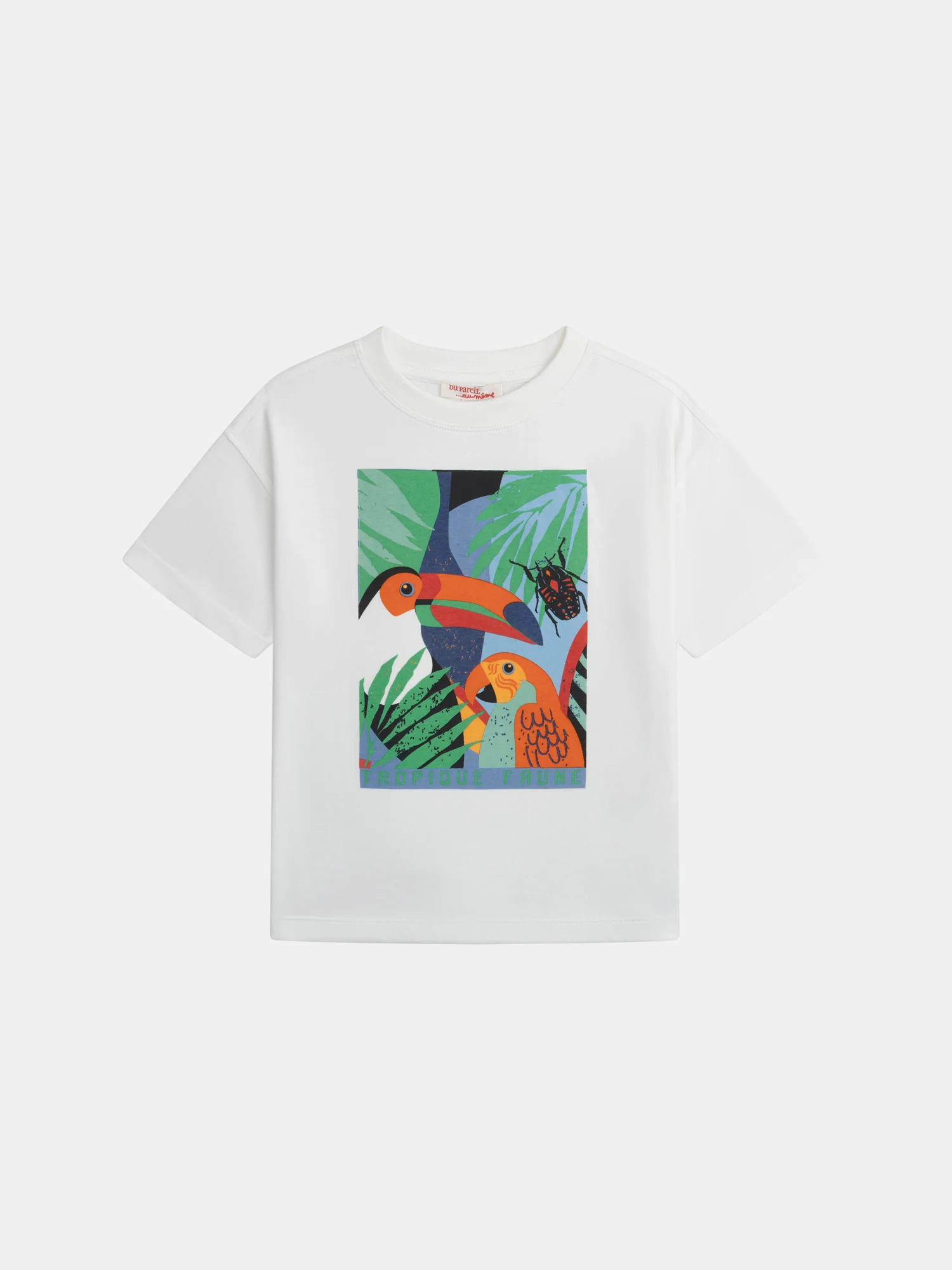 Ensemble t-shirt écru et short rouge avec animation pour garçon - Image 6