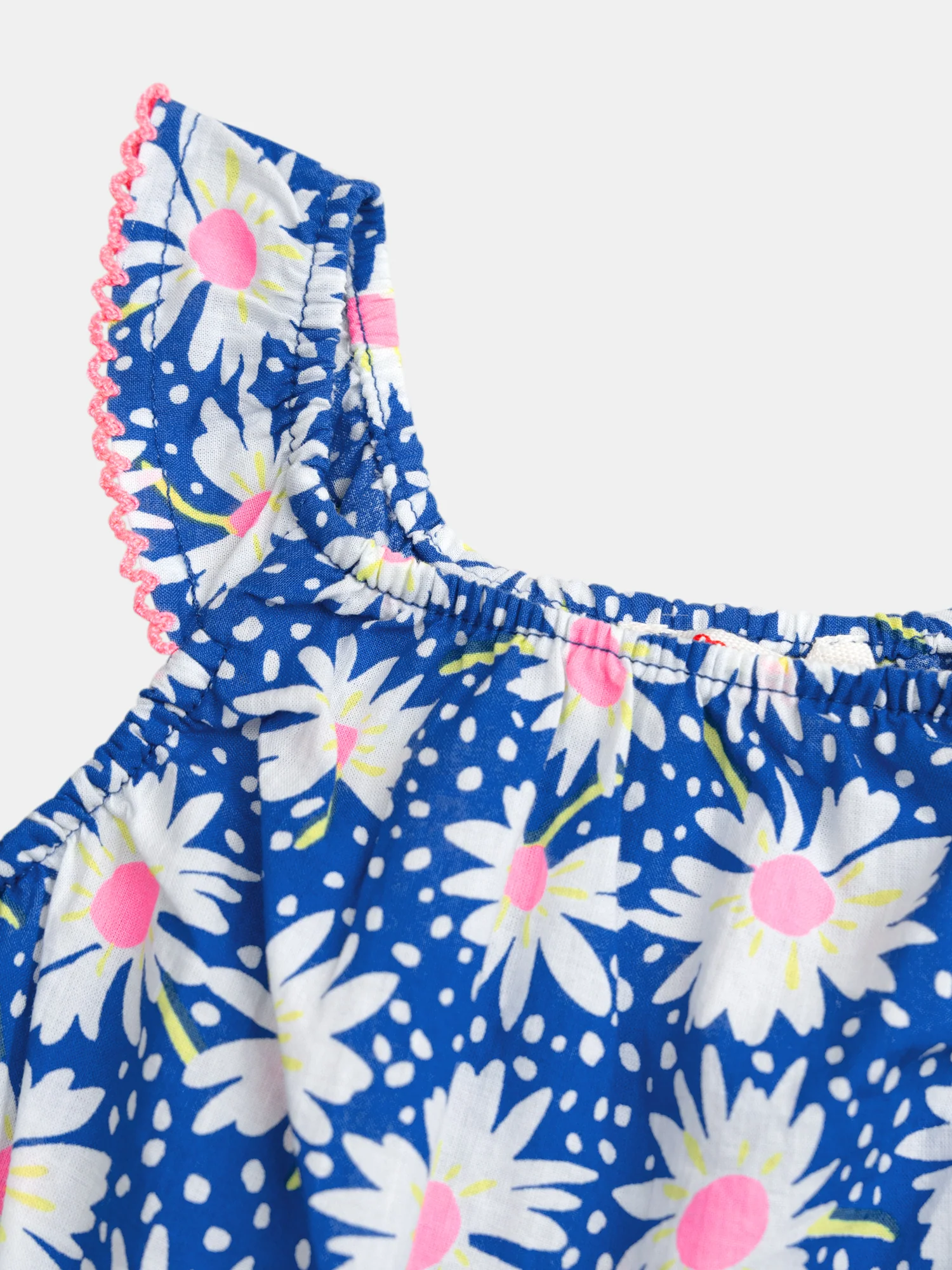 Ensemble bleu top à fleurs et short uni pour bébé fille - Image 5