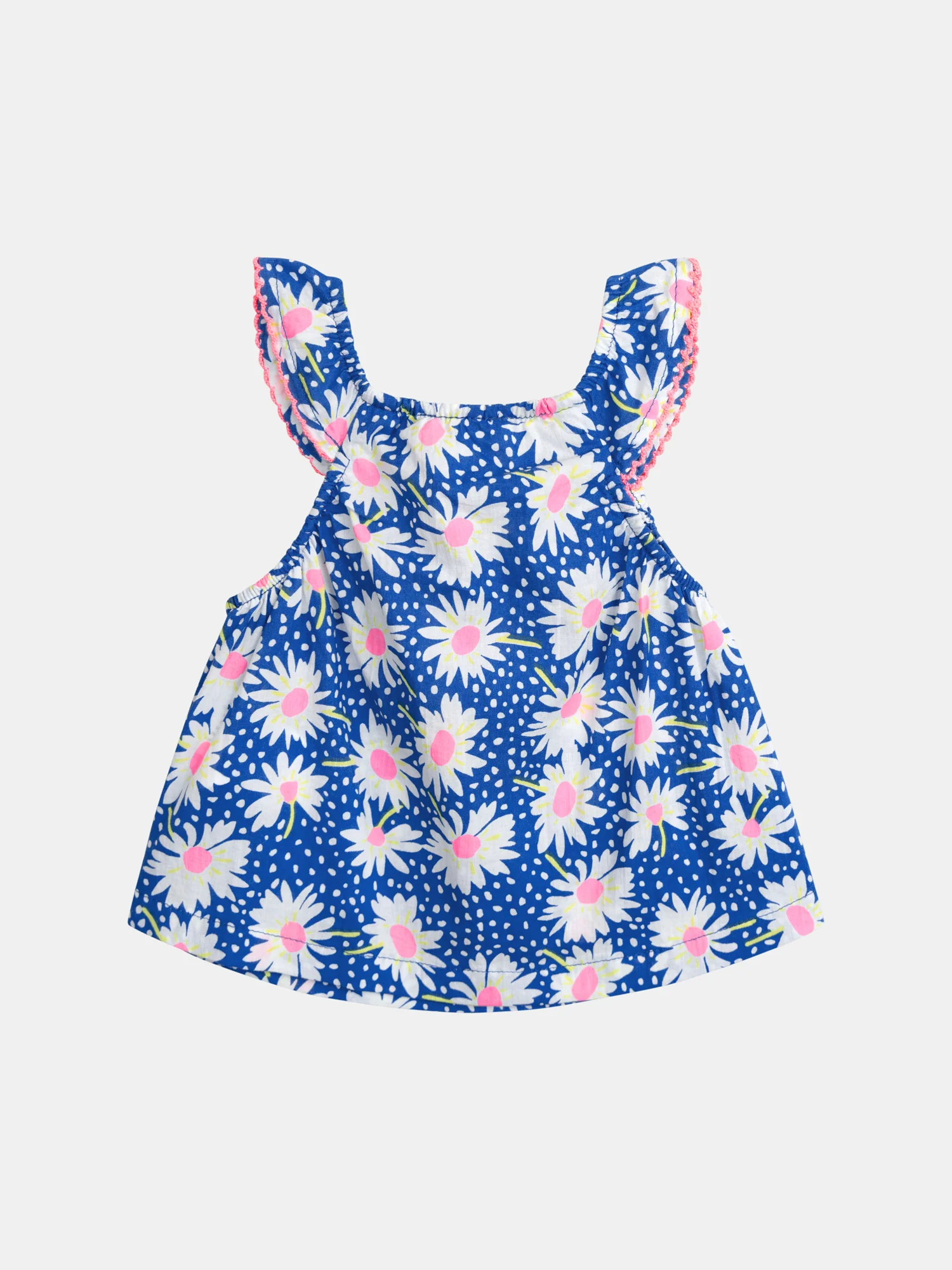 Ensemble bleu top à fleurs et short uni pour bébé fille - Image 6