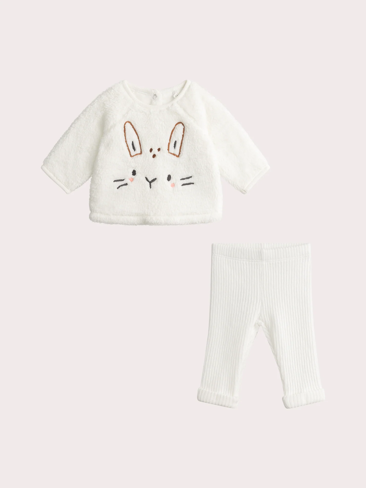 Ensemble écru douillet animation lapin
