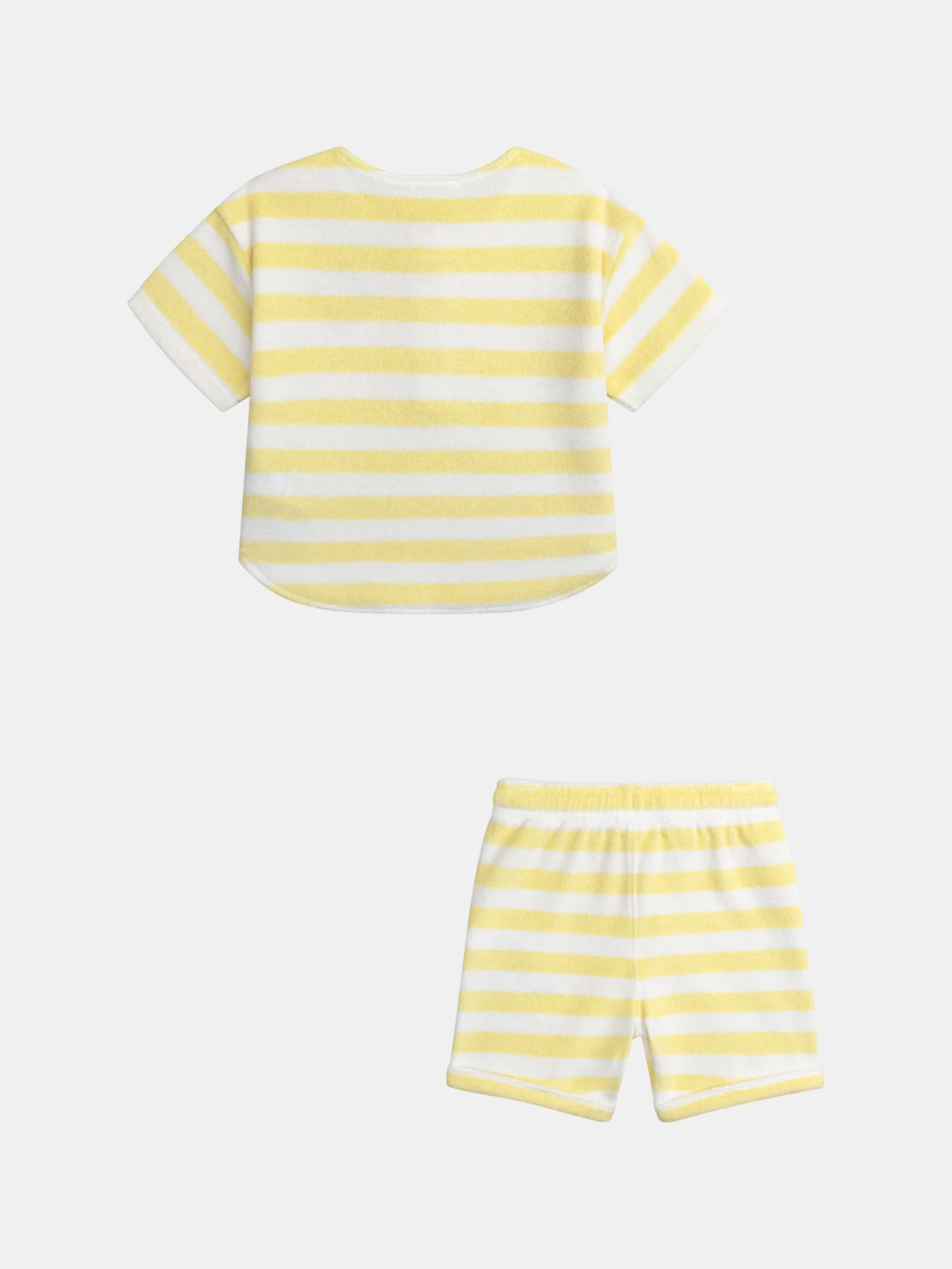 Ensemble t-shirt et short rayé Jaune paille pour bébé garçon - Image 11
