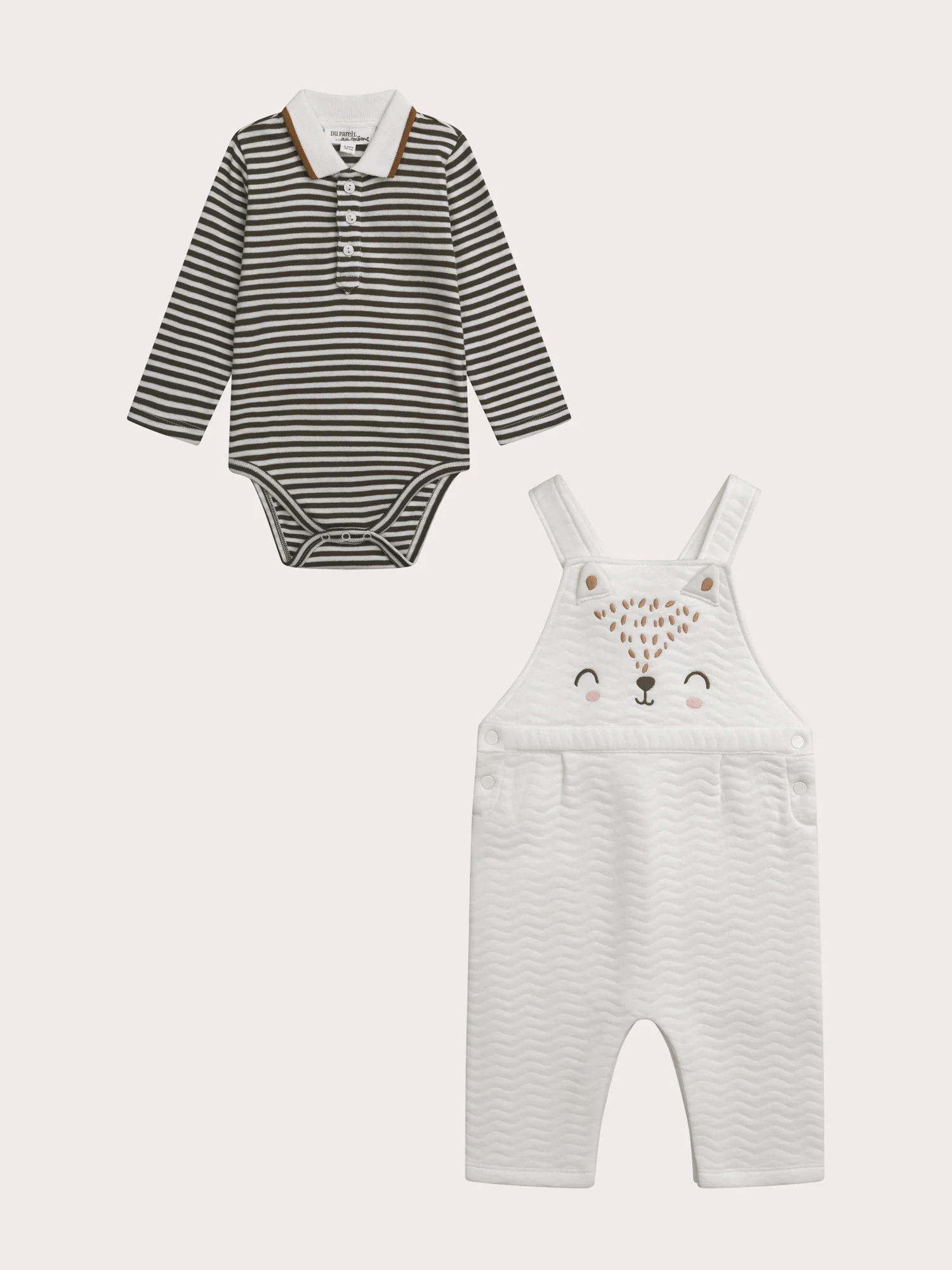 Ensemble naissance salopette et body pour garçon
