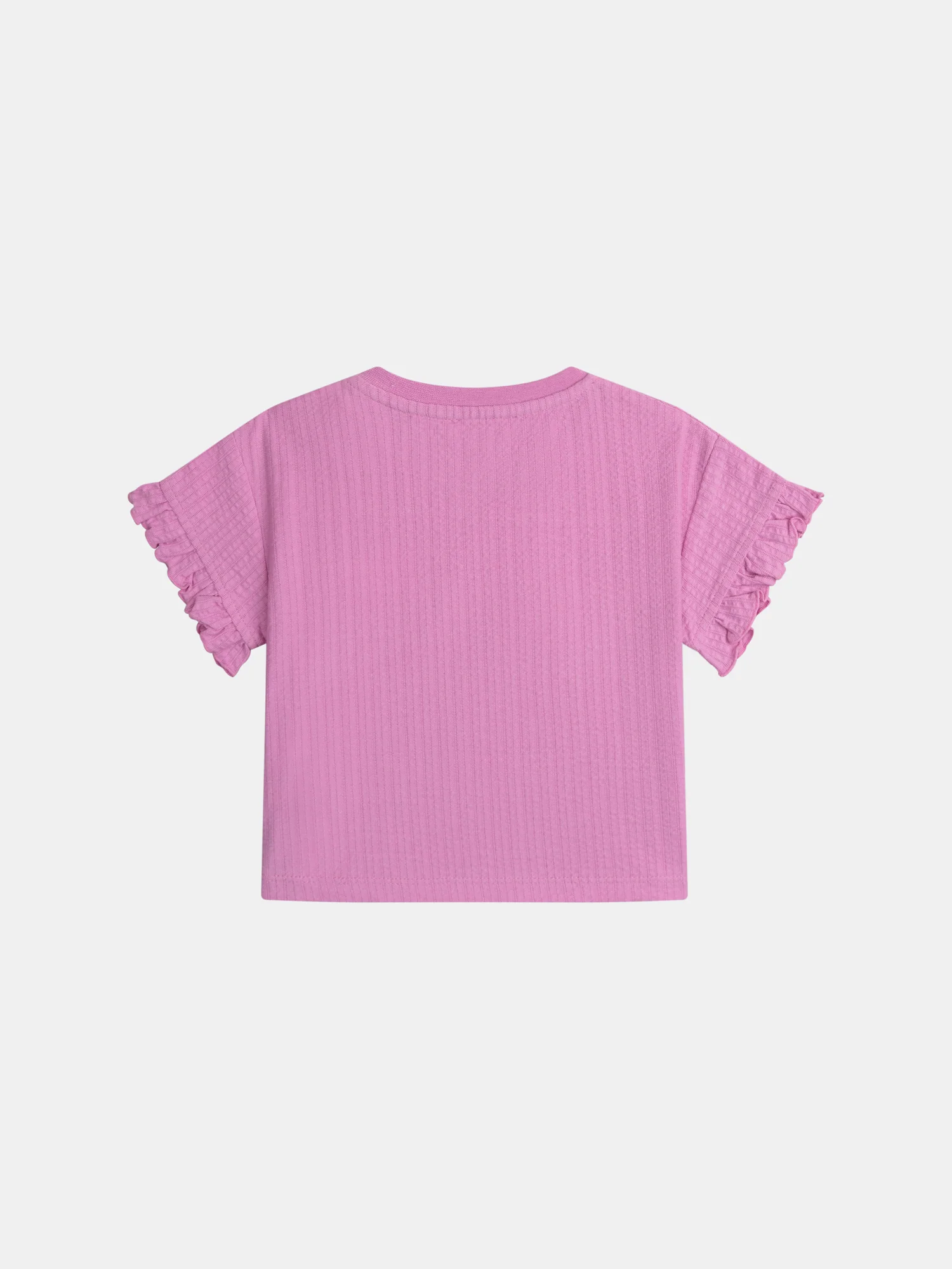 Ensemble rose trémière t-shirt et short gaufré pour bébé fille - Image 4