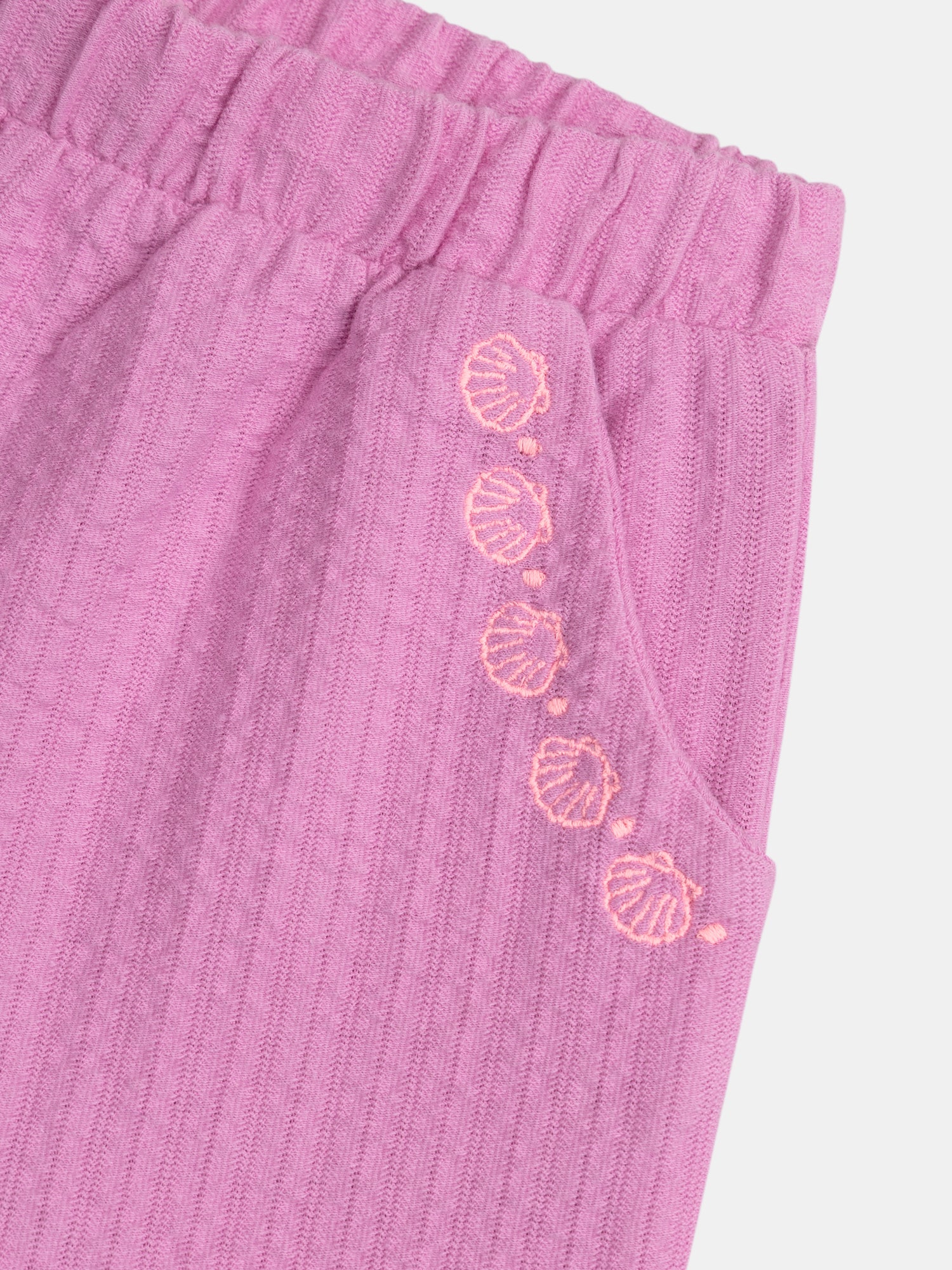 Ensemble rose trémière t-shirt et short gaufré pour bébé fille - Image 6